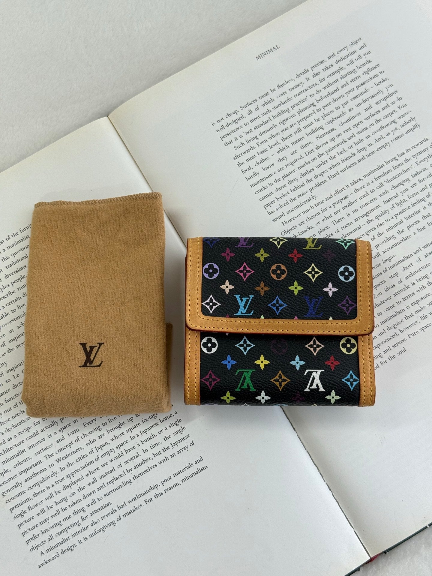 LOUIS VUITTON Multicolor Black Wallet with Dust bag