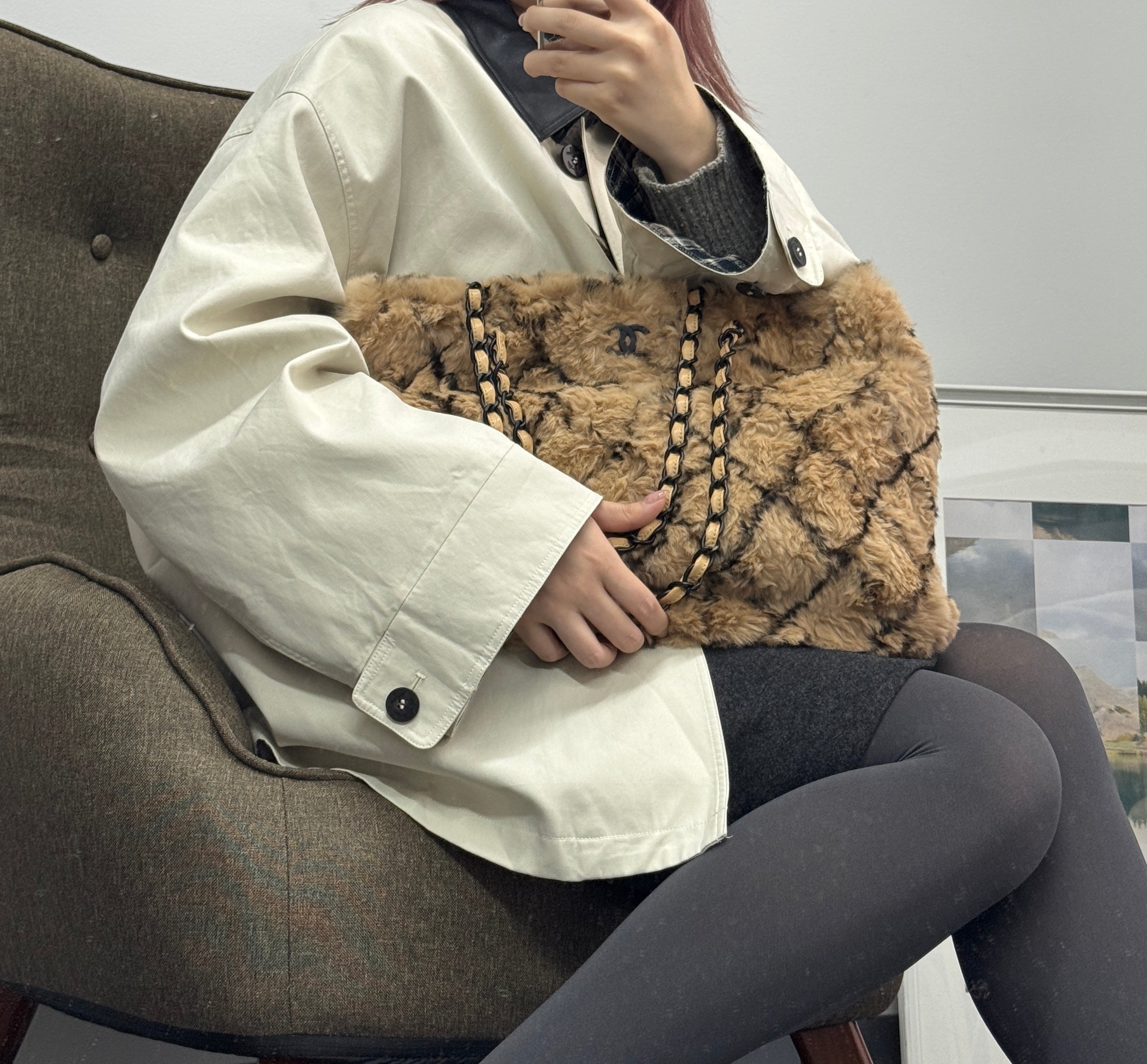 CHANEL Rabbit Fur Totebag
