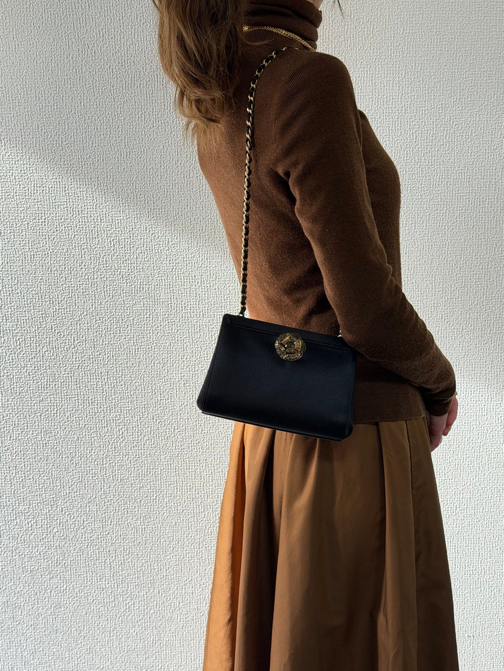 CHANEL Satin Camellia Chainbag