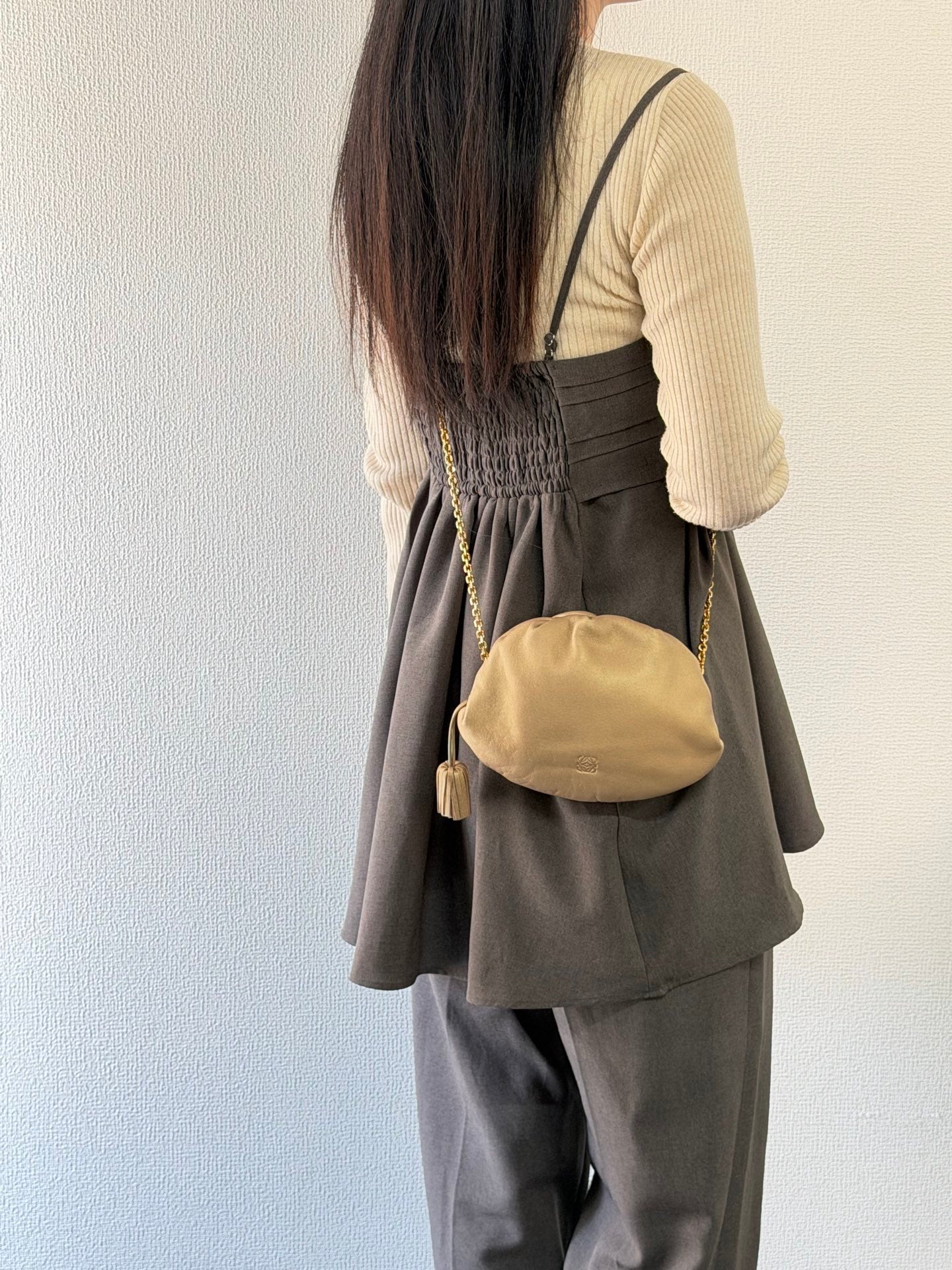 LOEWE Olive-gold  Cloud Kisslock Bag