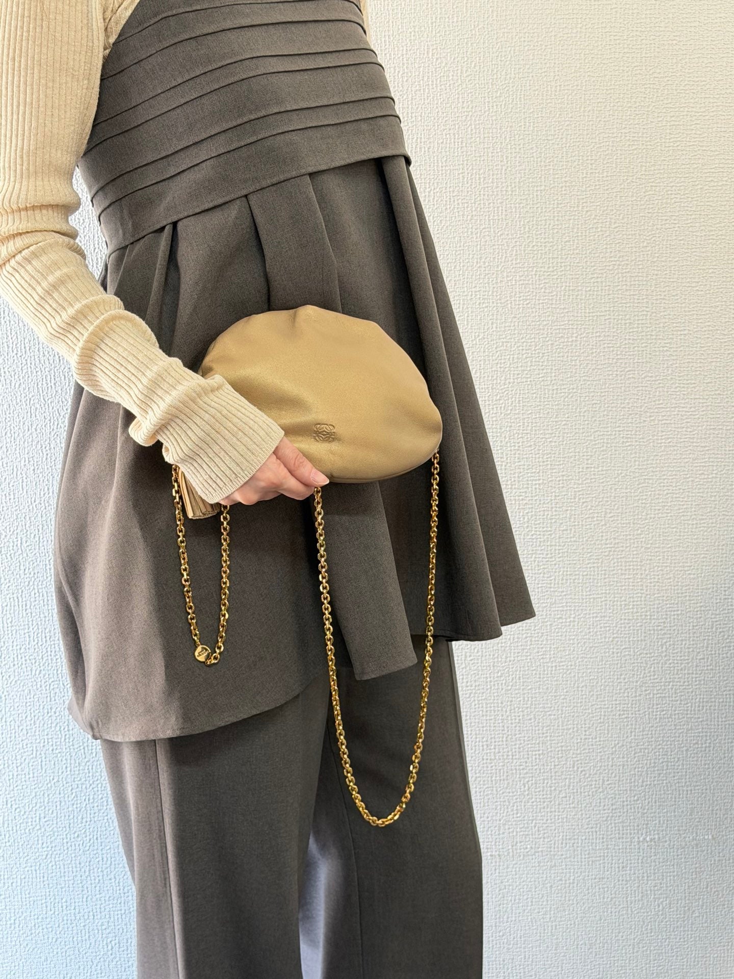 LOEWE Olive-gold  Cloud Kisslock Bag