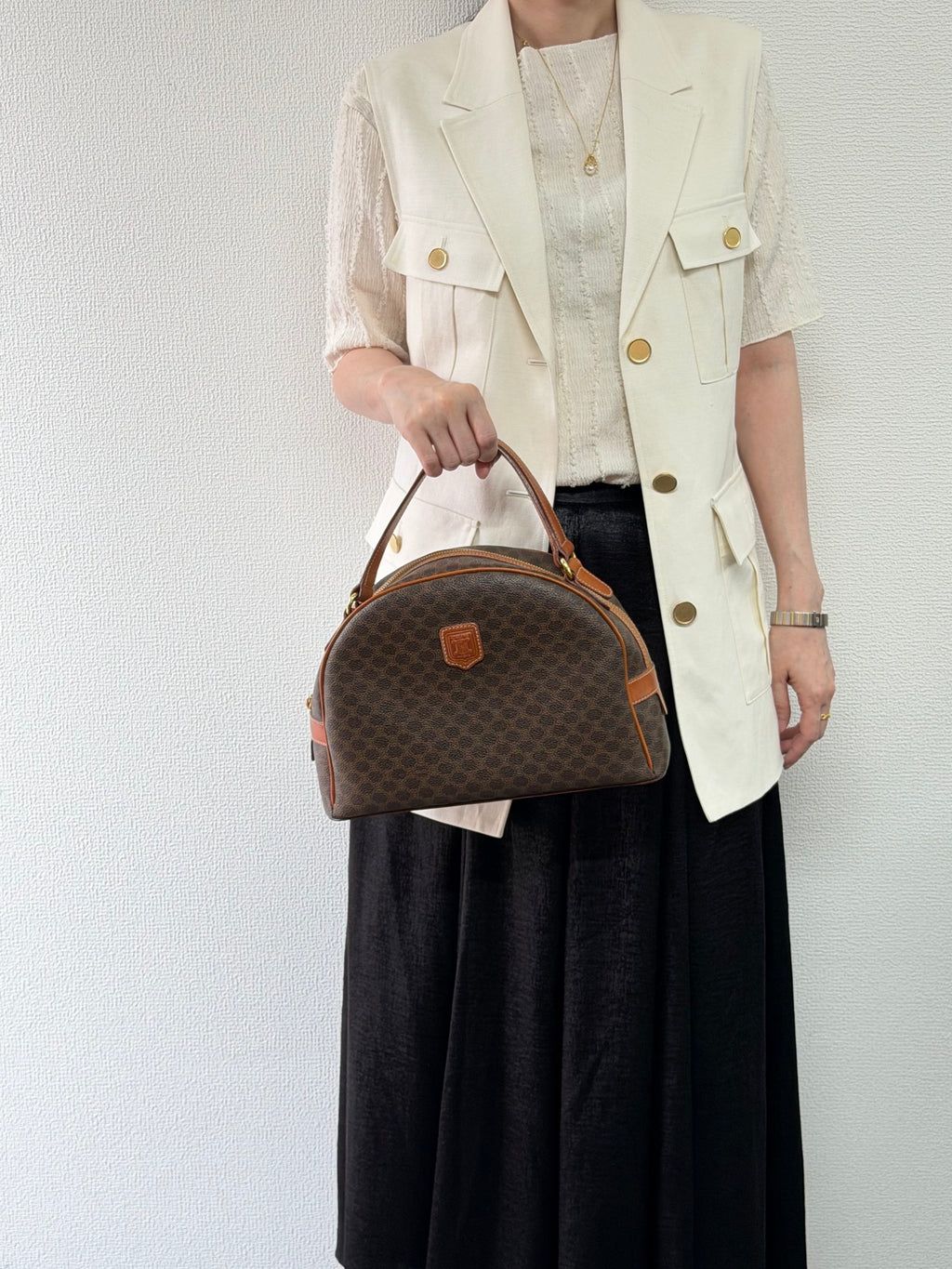 CELINE Macadam Halfmoon Shoulder bag