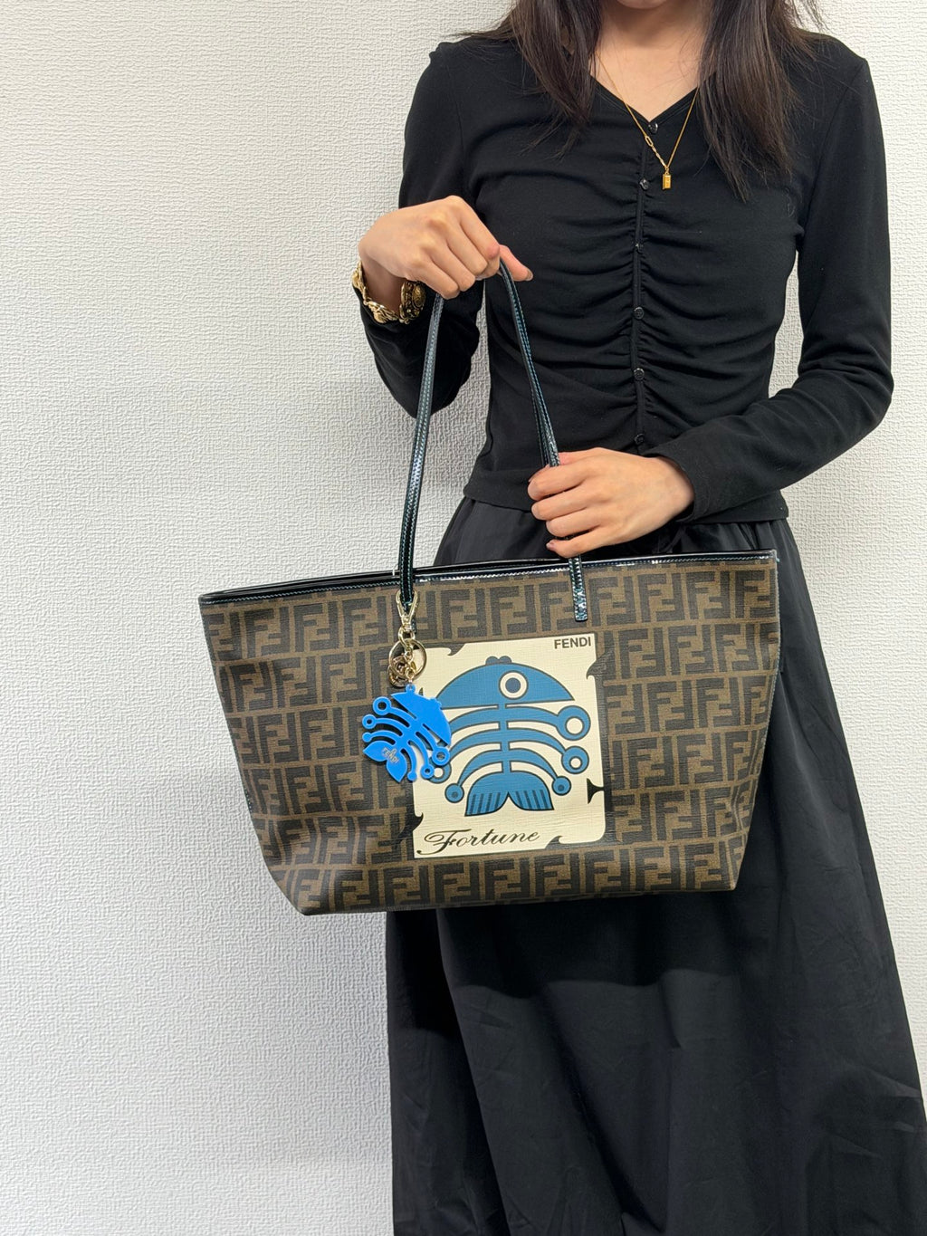 FENDI Fortune Fish Zucca Tote Bag