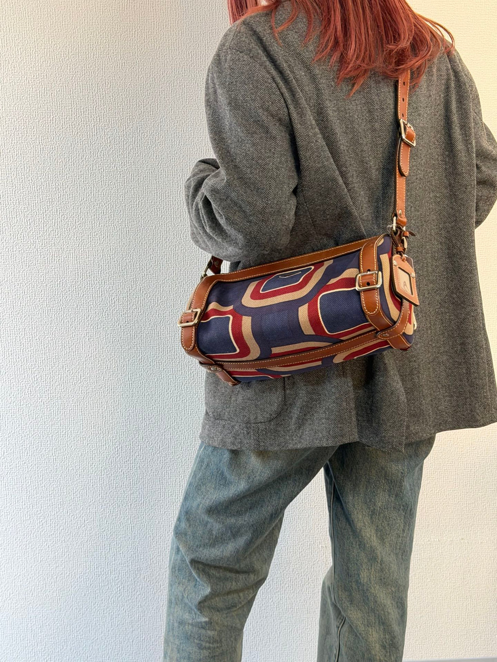 PRADA Color-block Barrel Bag