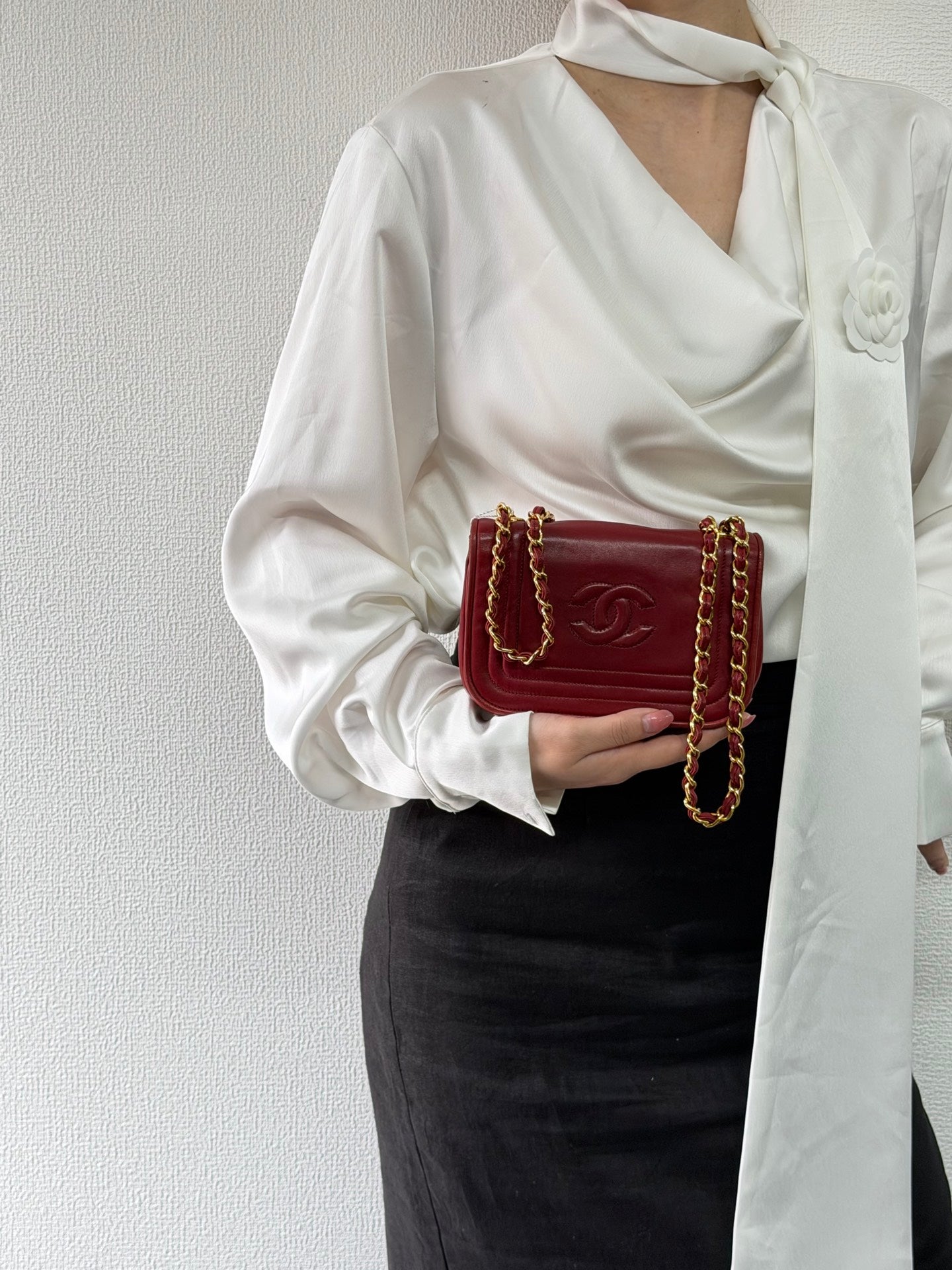 CHANEL Mini CC Chain Flap Bag -Red