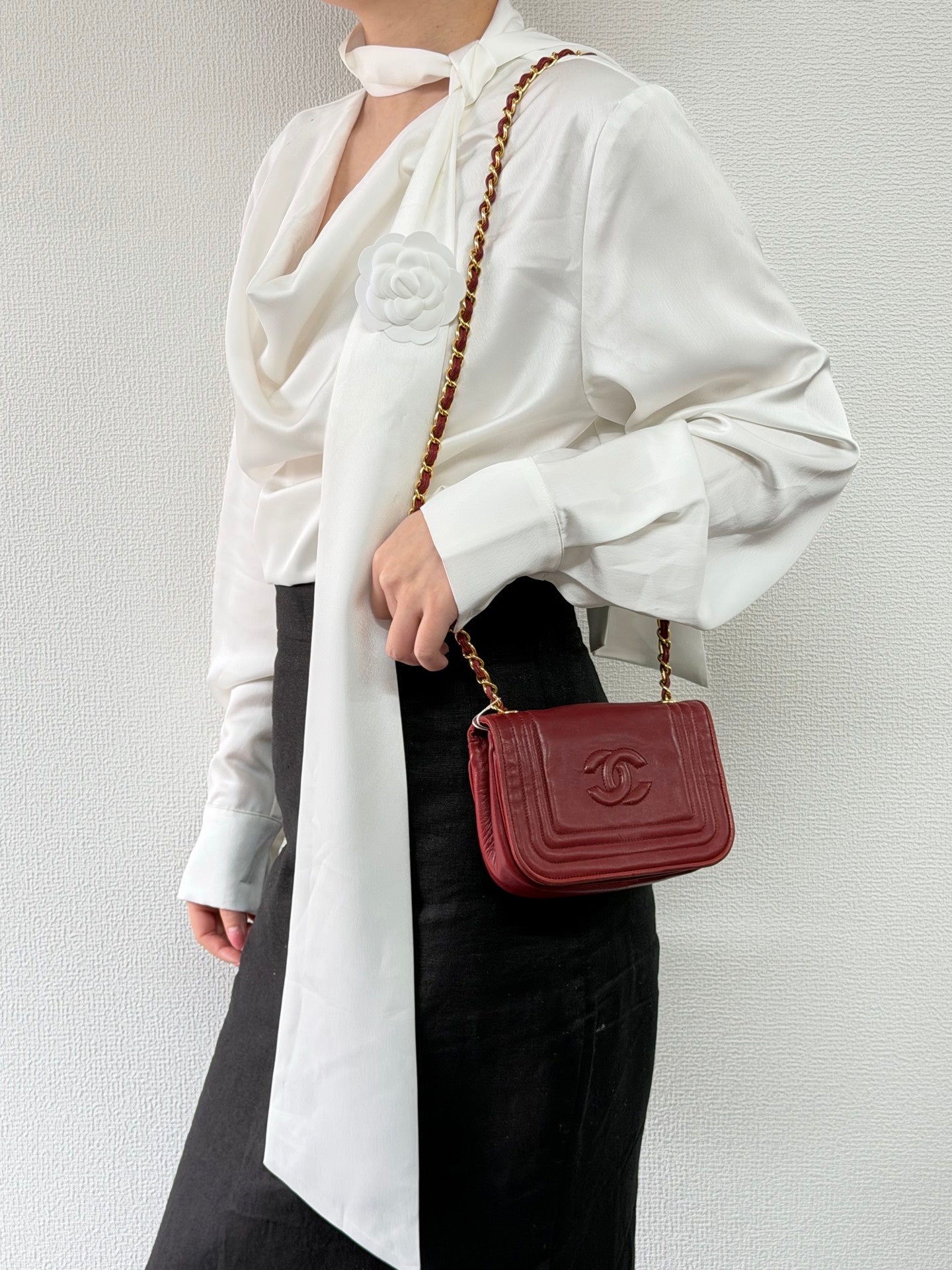 CHANEL Mini CC Chain Flap Bag -Red