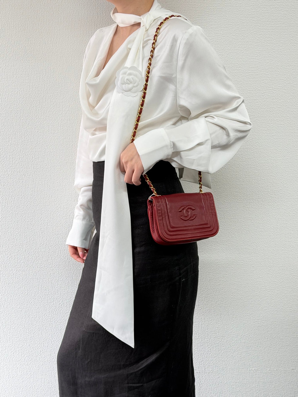 CHANEL Mini CC Chain Flap Bag -Red