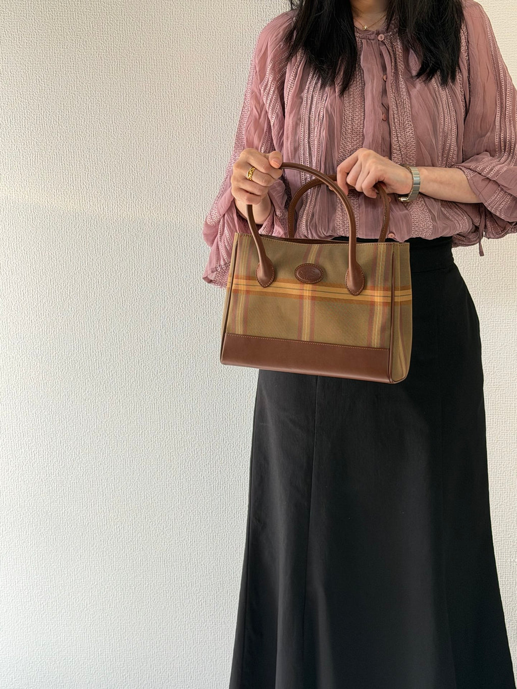 BURBERRY Check pattern handbag