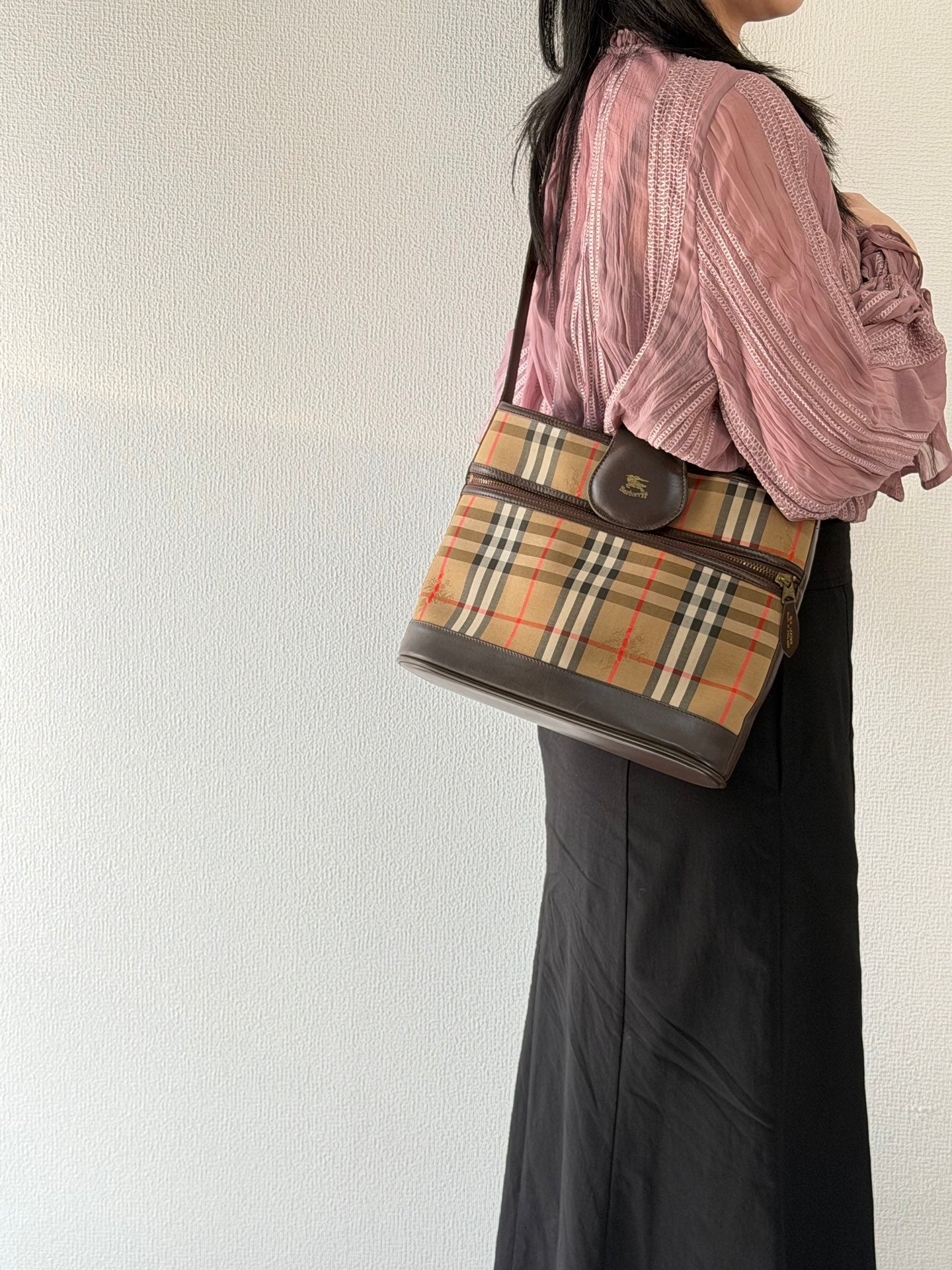 Burberry  Tote Shoulder Bag Check Canvas Archive Beige Check