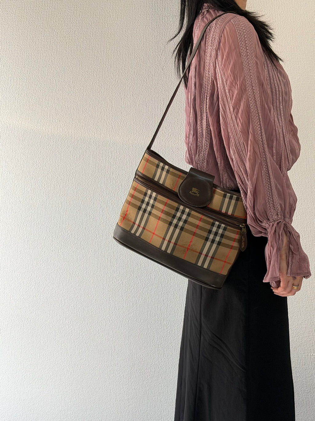 Burberry  Tote Shoulder Bag Check Canvas Archive Beige Check