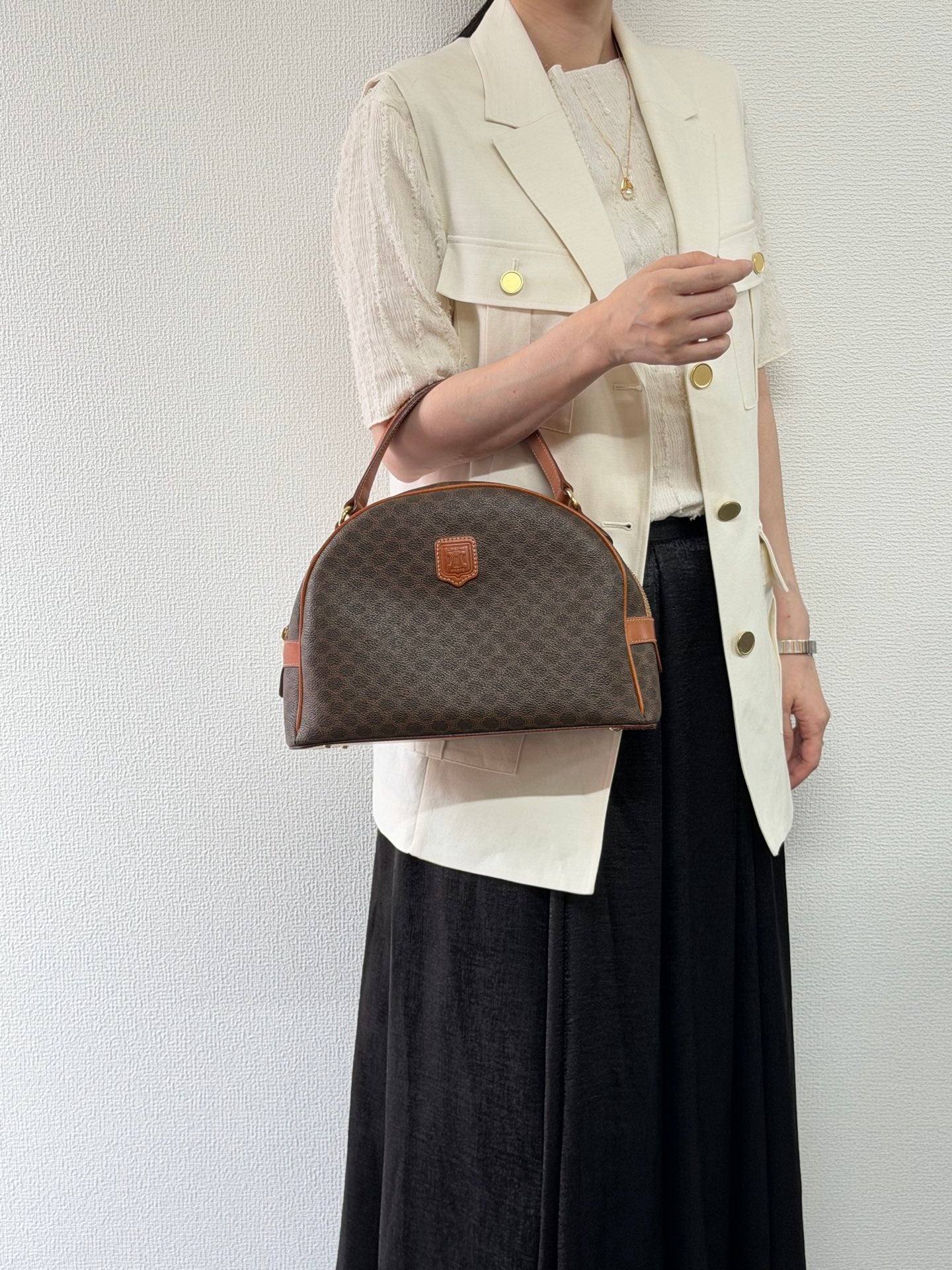 CELINE Macadam Halfmoon Shoulder bag