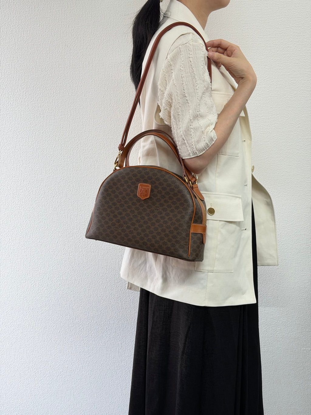 CELINE Macadam Halfmoon Shoulder bag