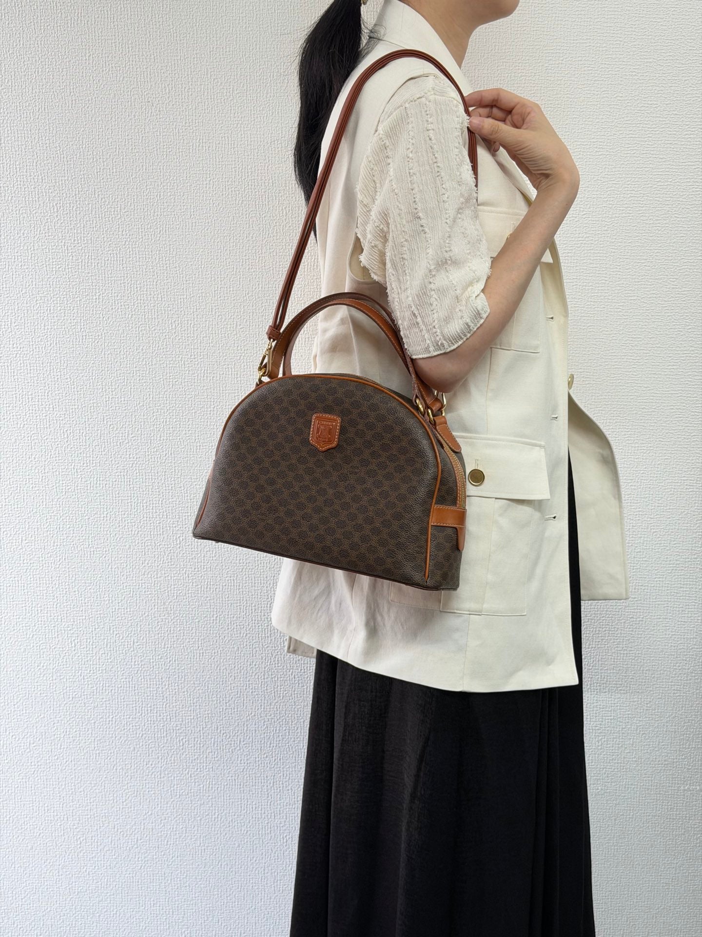 CELINE Macadam Halfmoon Shoulder bag