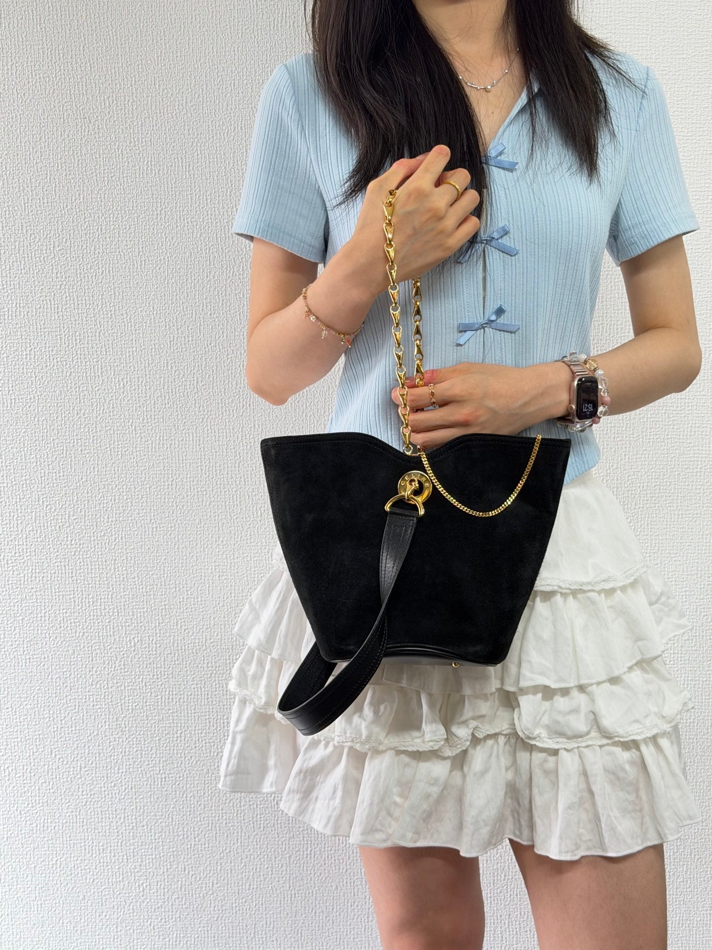 CELINE Suede Tote 2WAY Shoulder bag Set