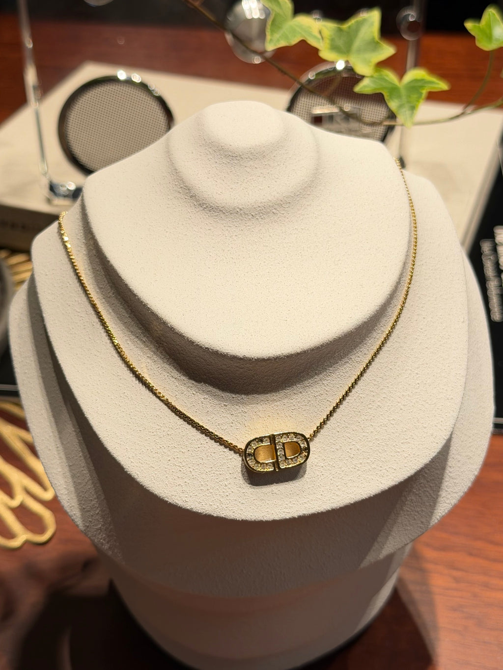 CHRISTIAN DIOR CD Logo Necklace