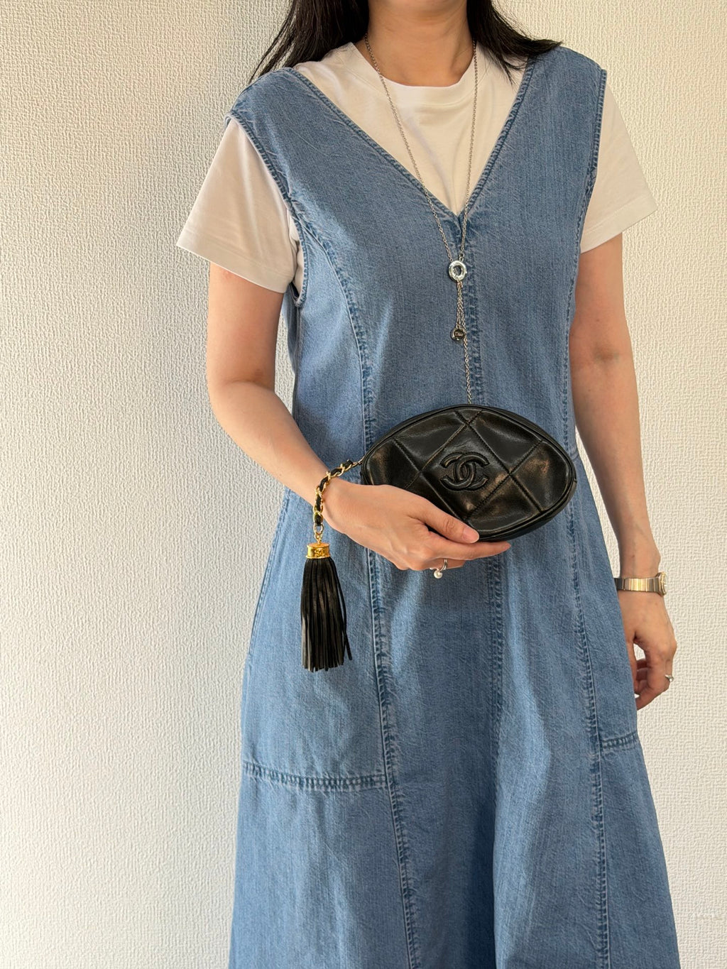 CHANEL Oval Lambskin Handbag