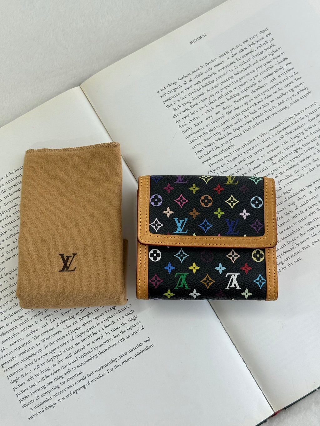 LOUIS VUITTON Multicolor Black Wallet with Dust bag