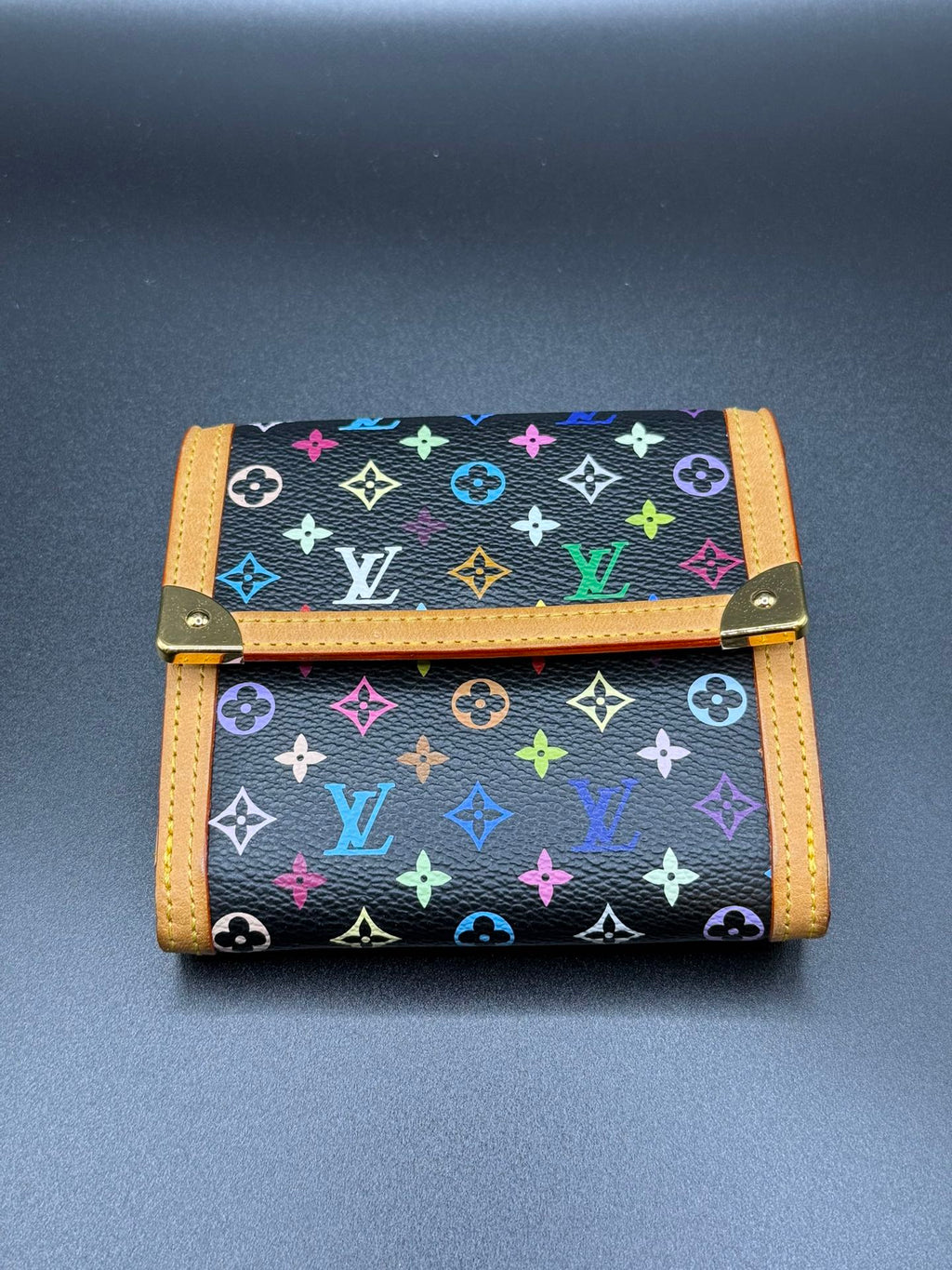 LOUIS VUITTON Multicolor Black Wallet with Dust bag