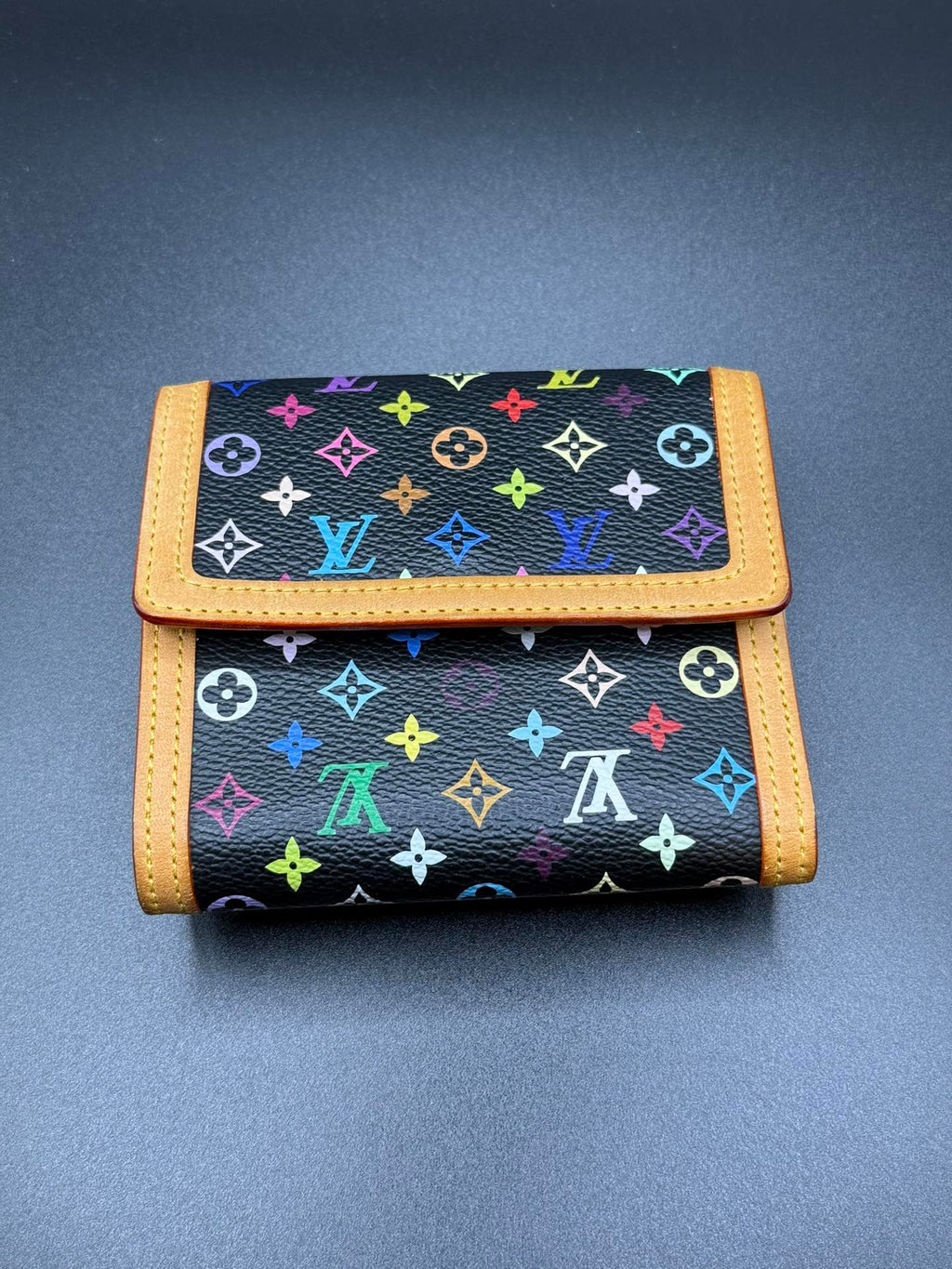 LOUIS VUITTON Multicolor Black Wallet with Dust bag