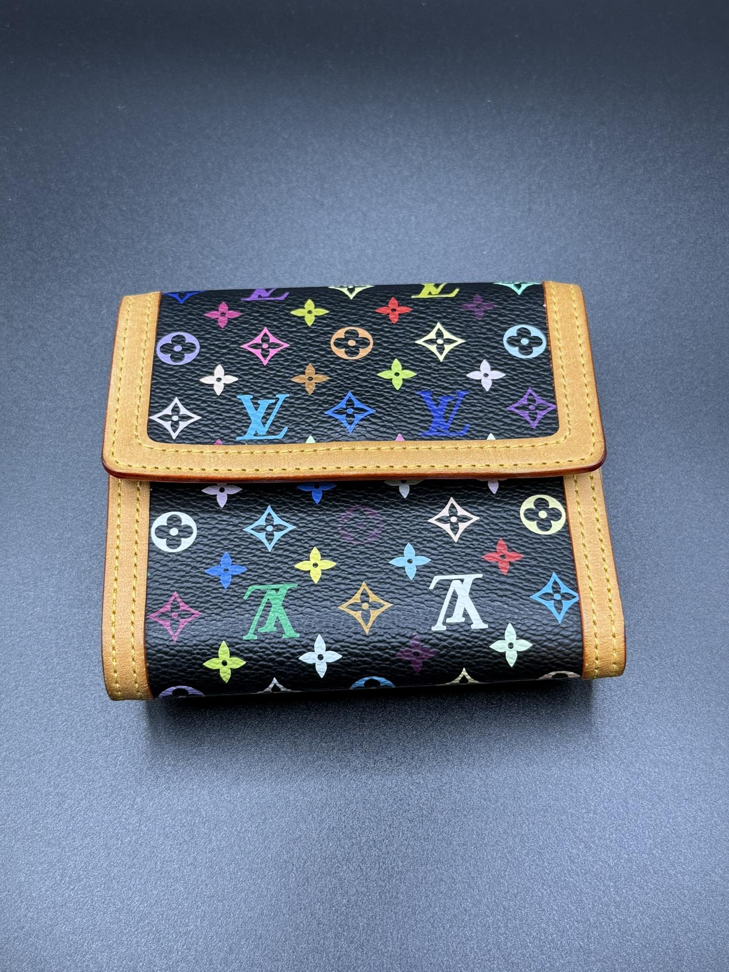 LOUIS VUITTON Multicolor Black Wallet with Dust bag