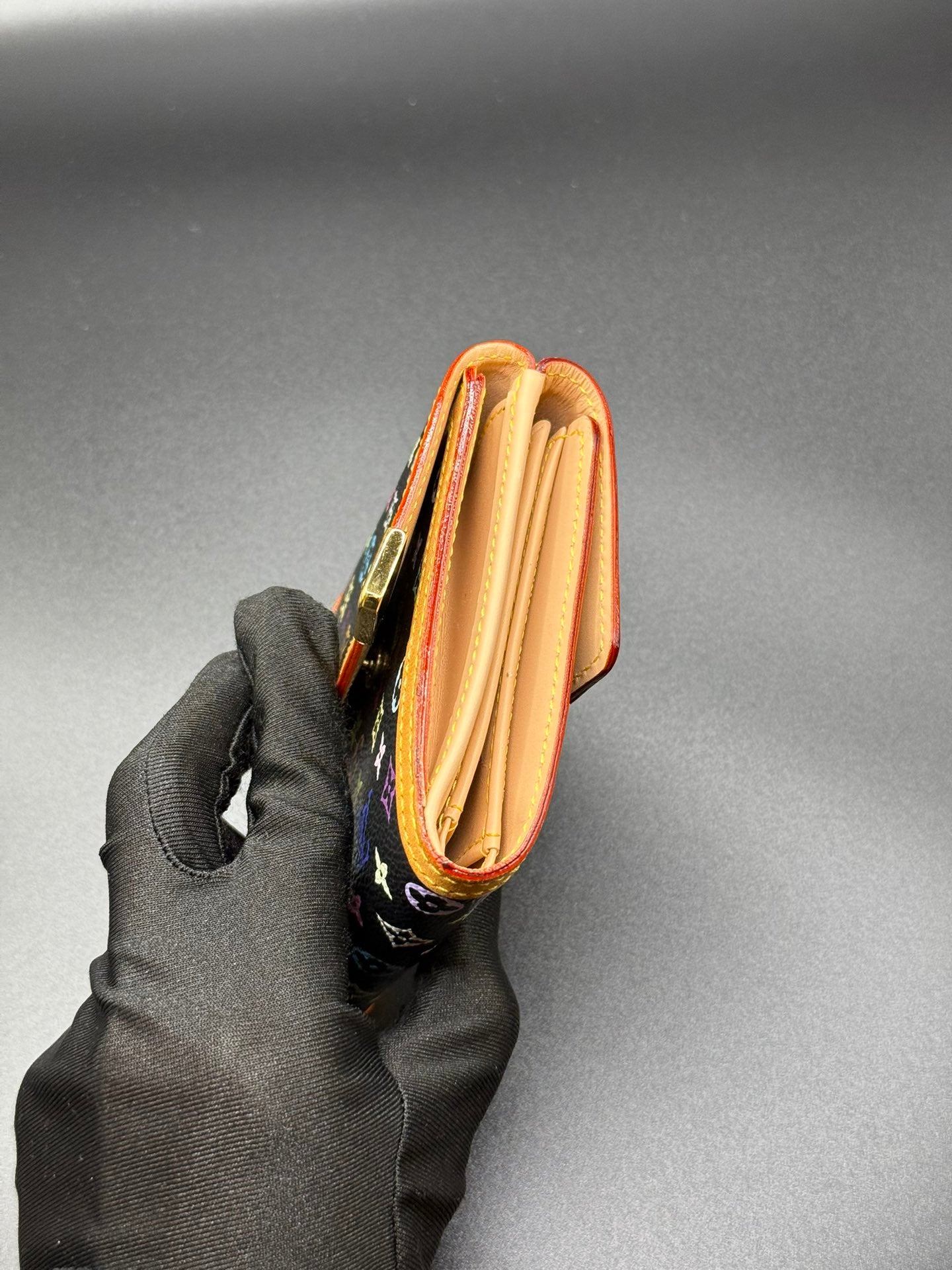 LOUIS VUITTON Multicolor Black Wallet with Dust bag