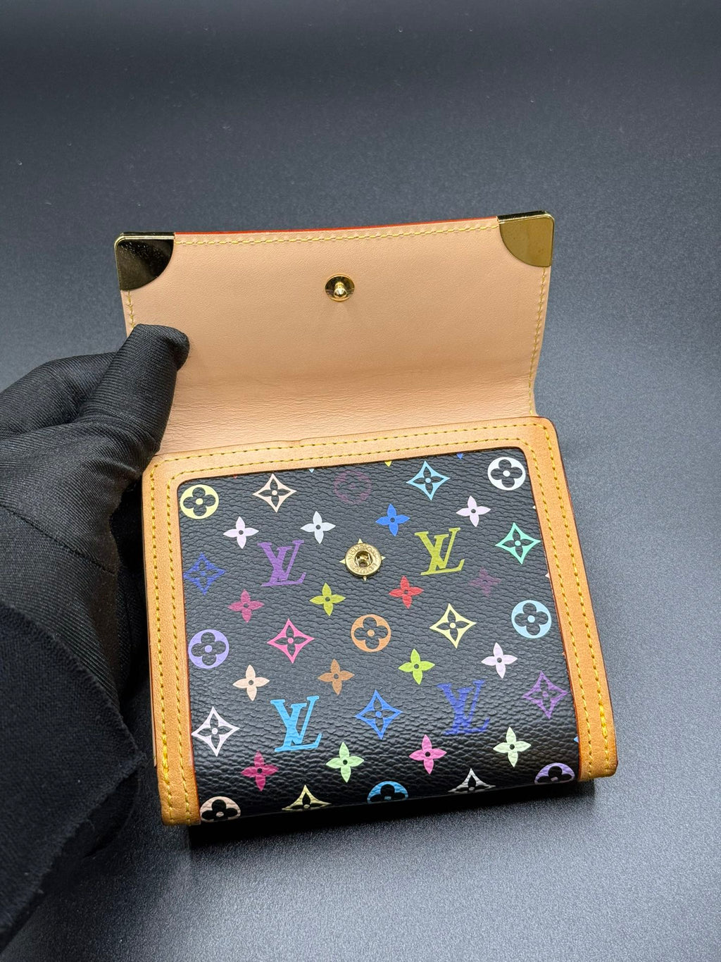 LOUIS VUITTON Multicolor Black Wallet with Dust bag