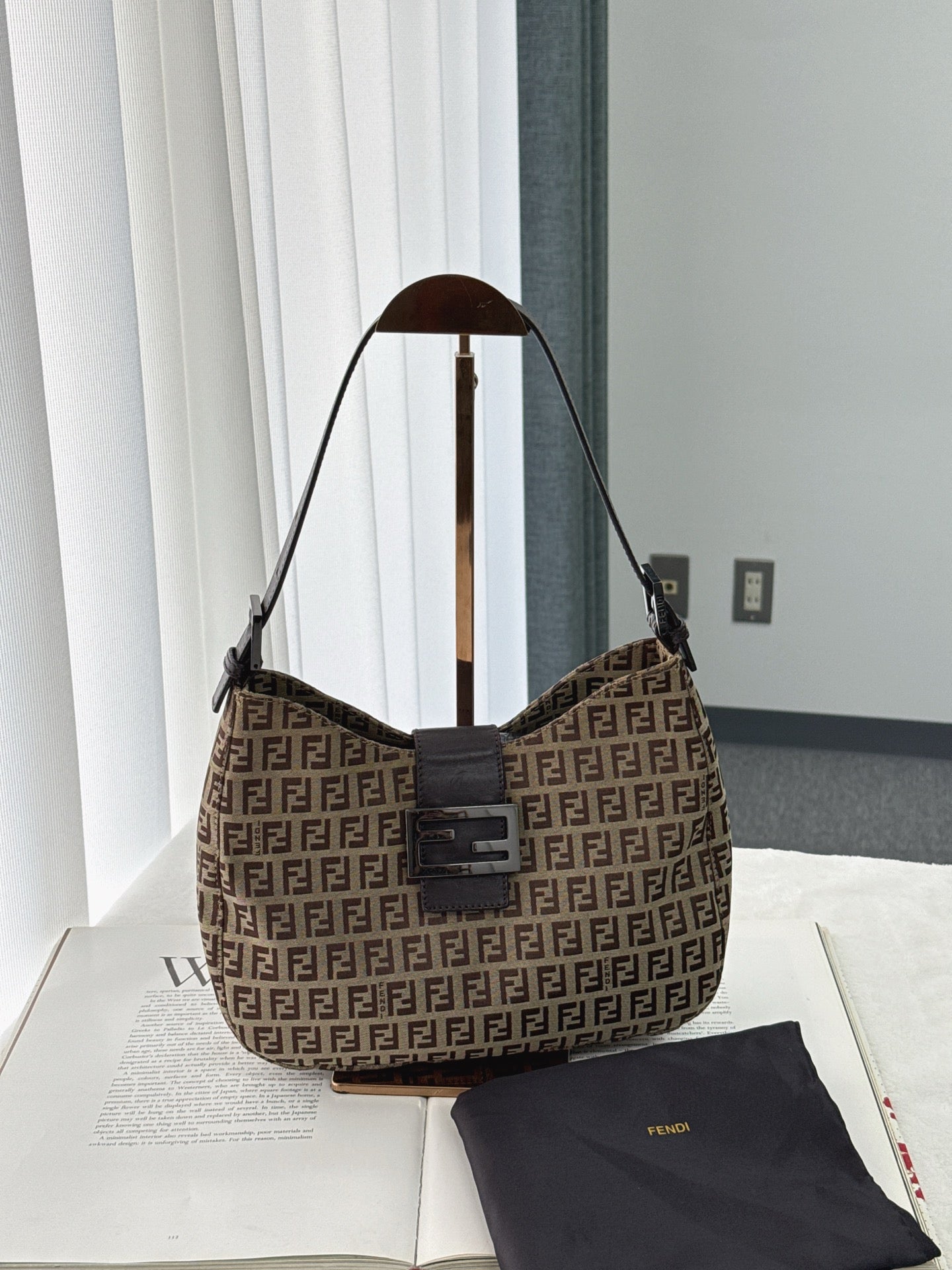 FENDI Zuccacino Croissant Bag