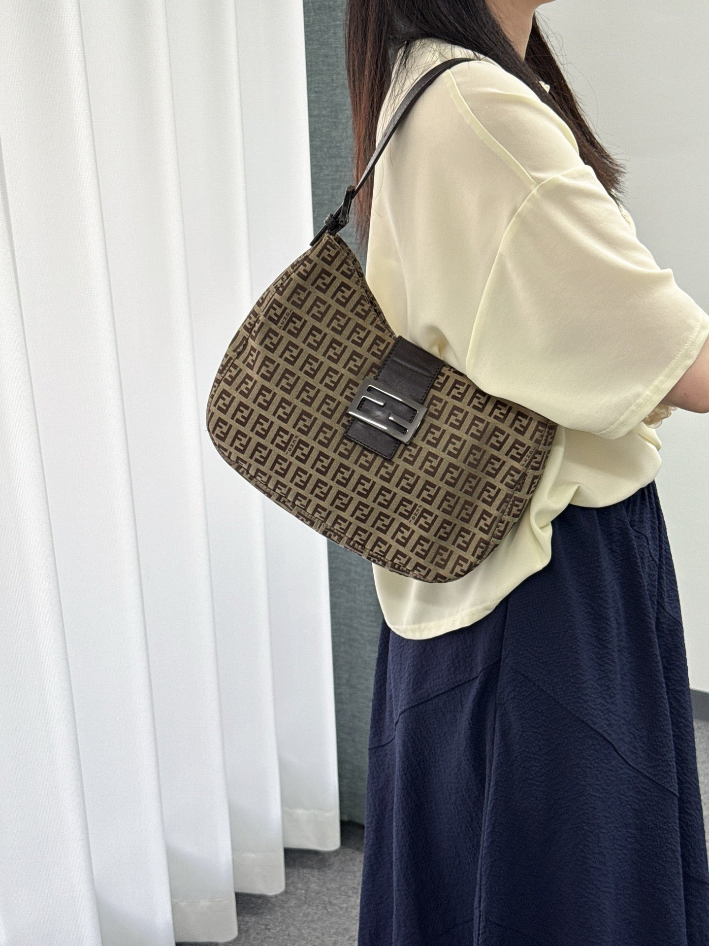 FENDI Zuccacino Croissant Bag