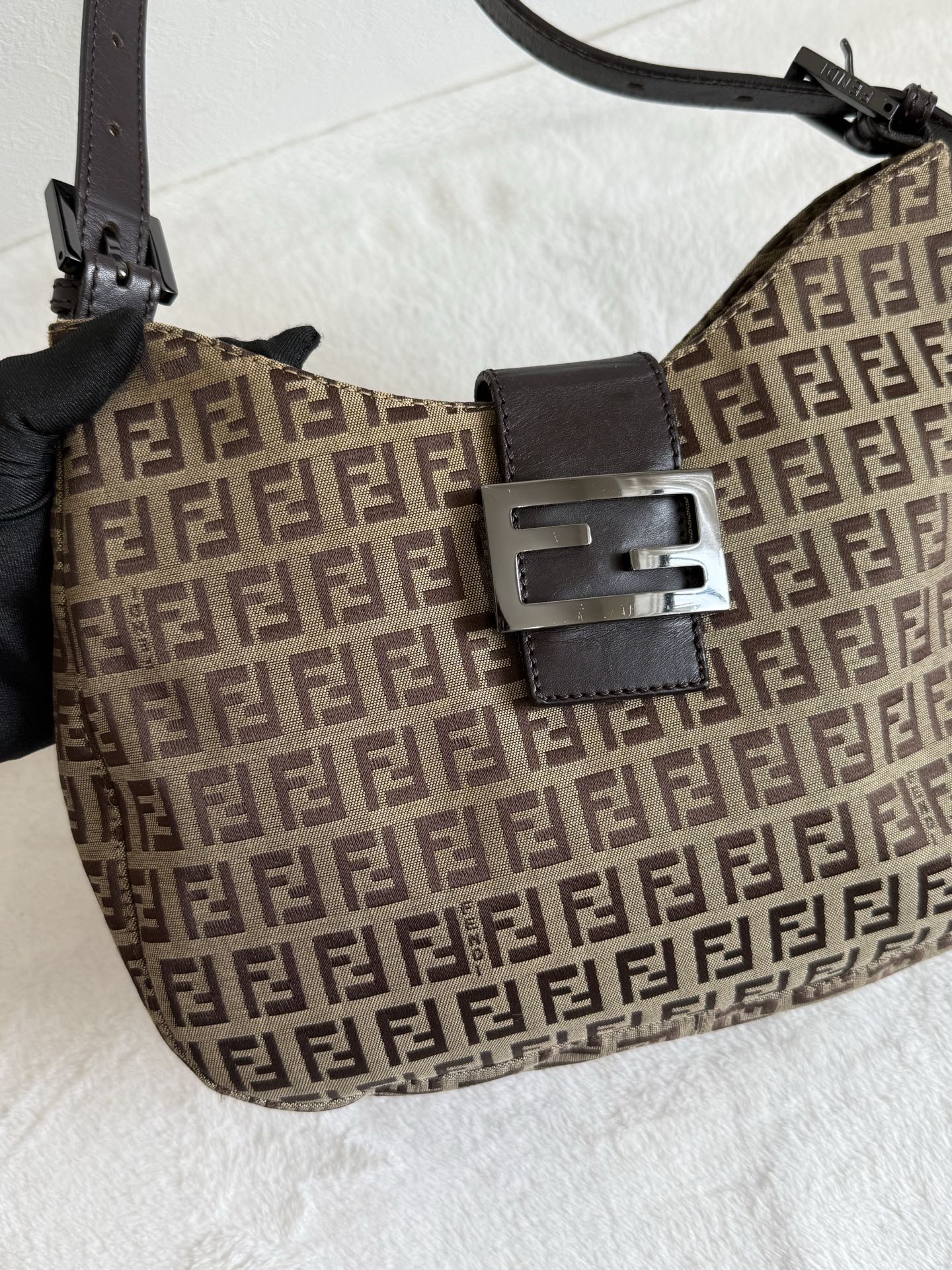 FENDI Zuccacino Croissant Bag