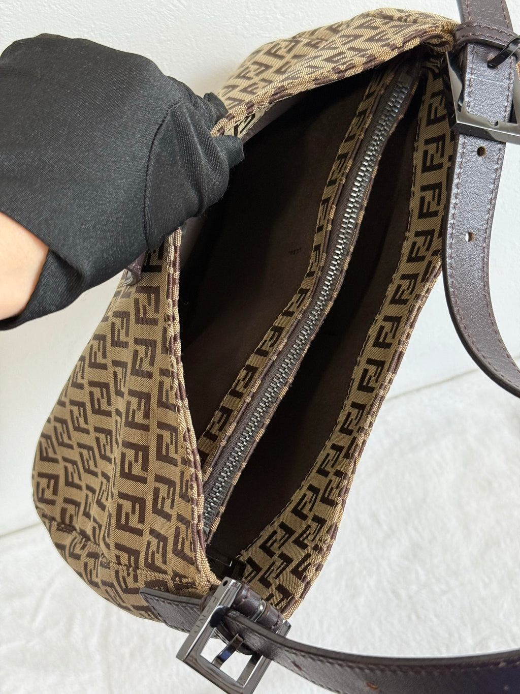 FENDI Zuccacino Croissant Bag