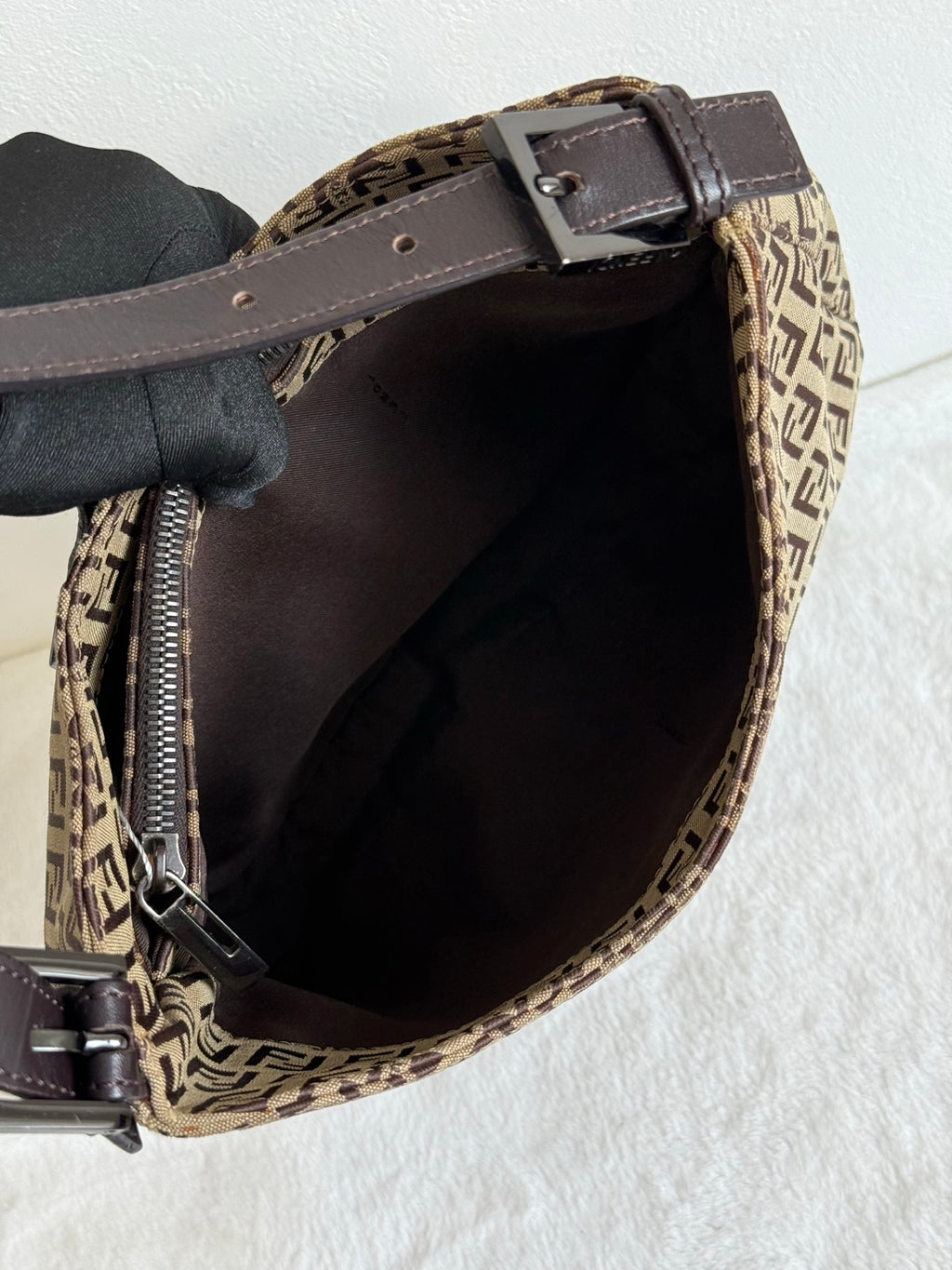 FENDI Zuccacino Croissant Bag
