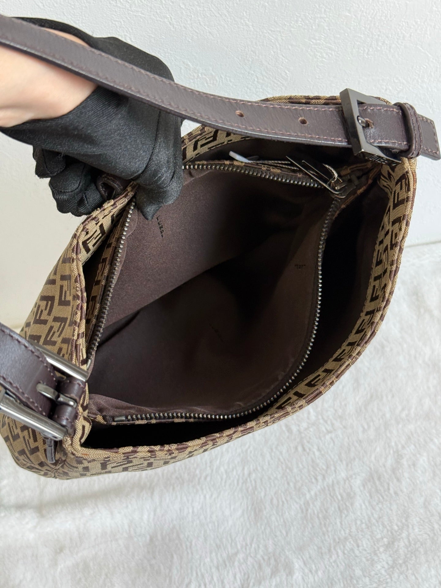 FENDI Zuccacino Croissant Bag