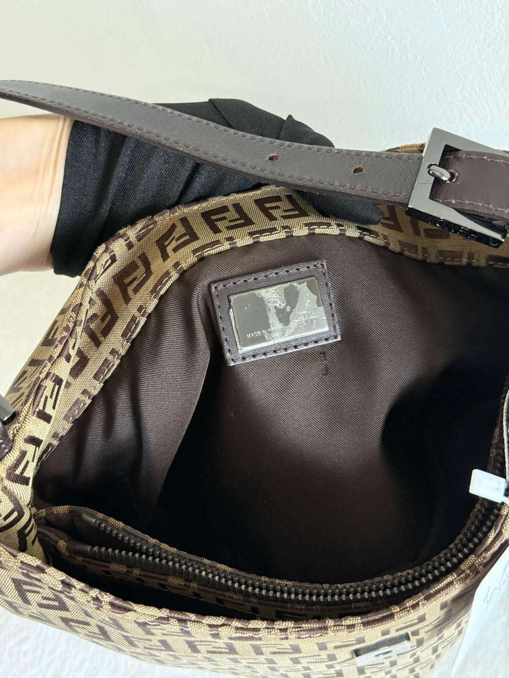 FENDI Zuccacino Croissant Bag