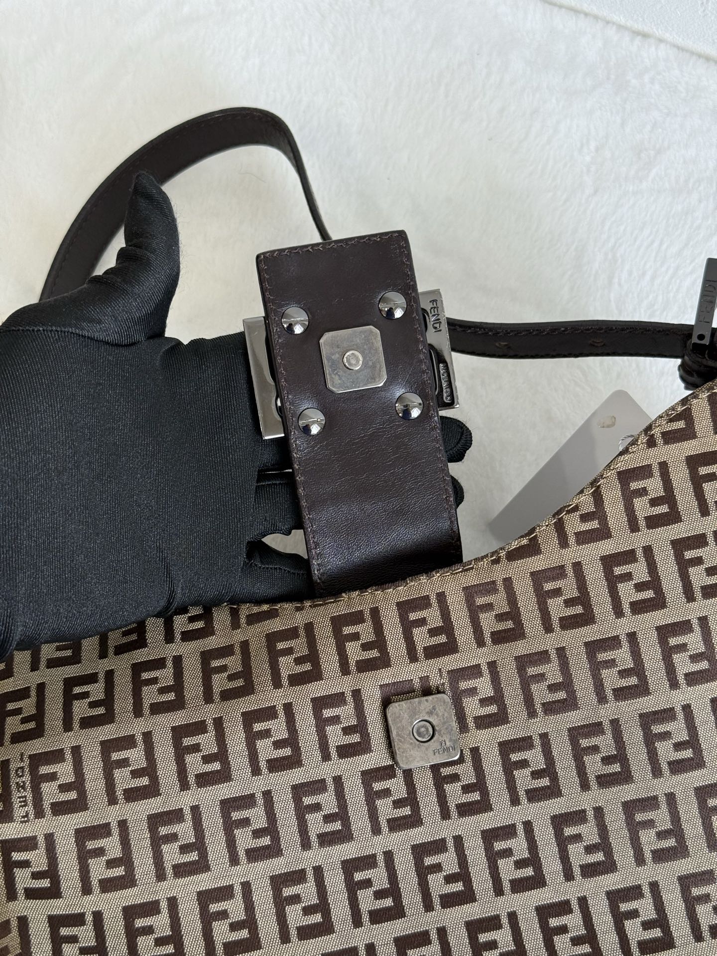 FENDI Zuccacino Croissant Bag