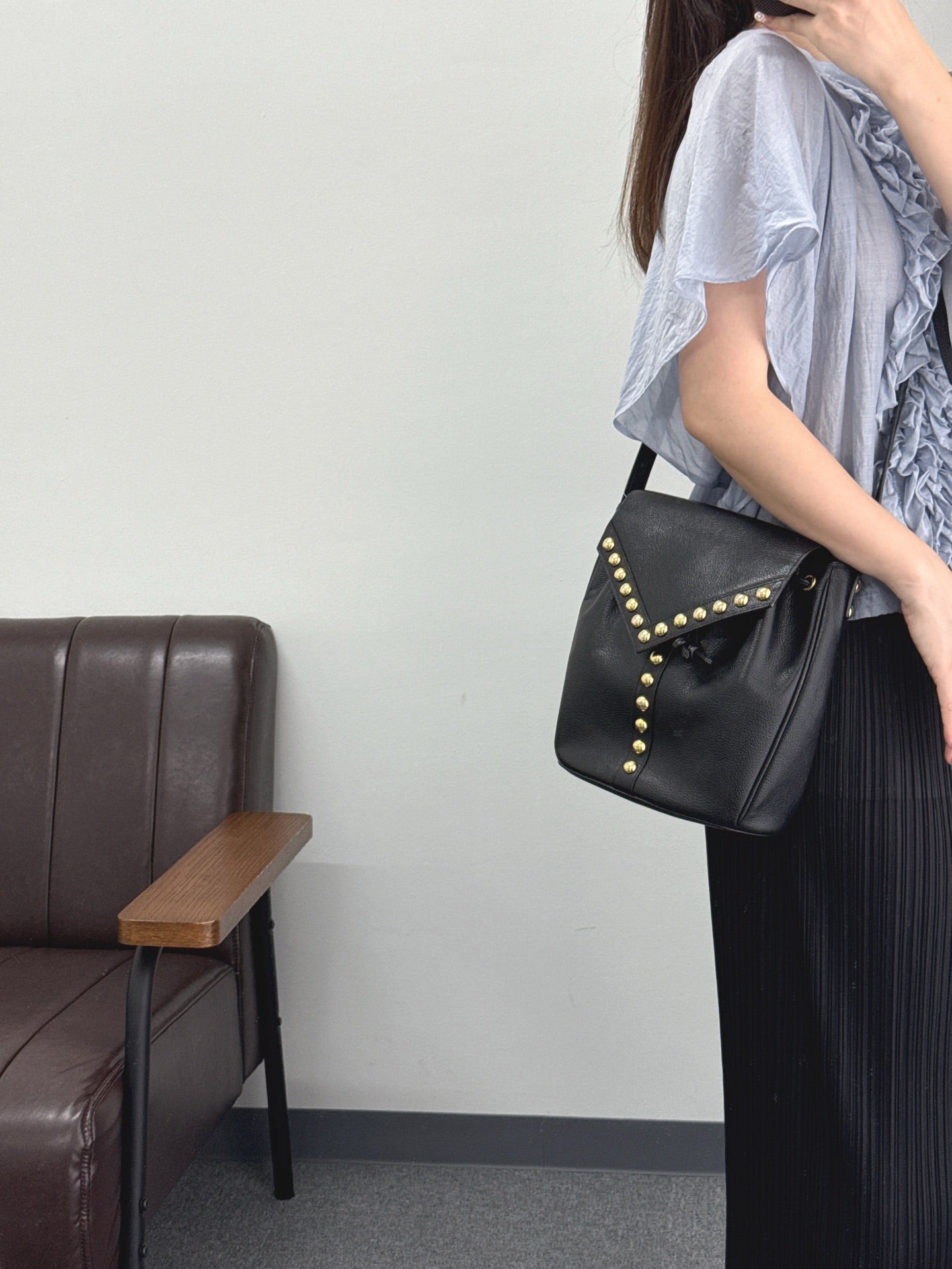 Yves Saint Laurent Studded Bucket Bag