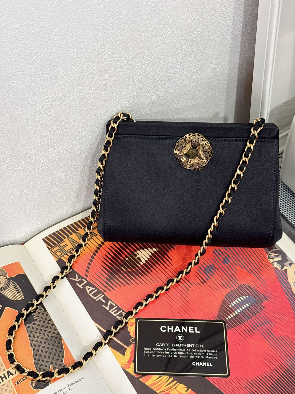 CHANEL Satin Camellia Chainbag