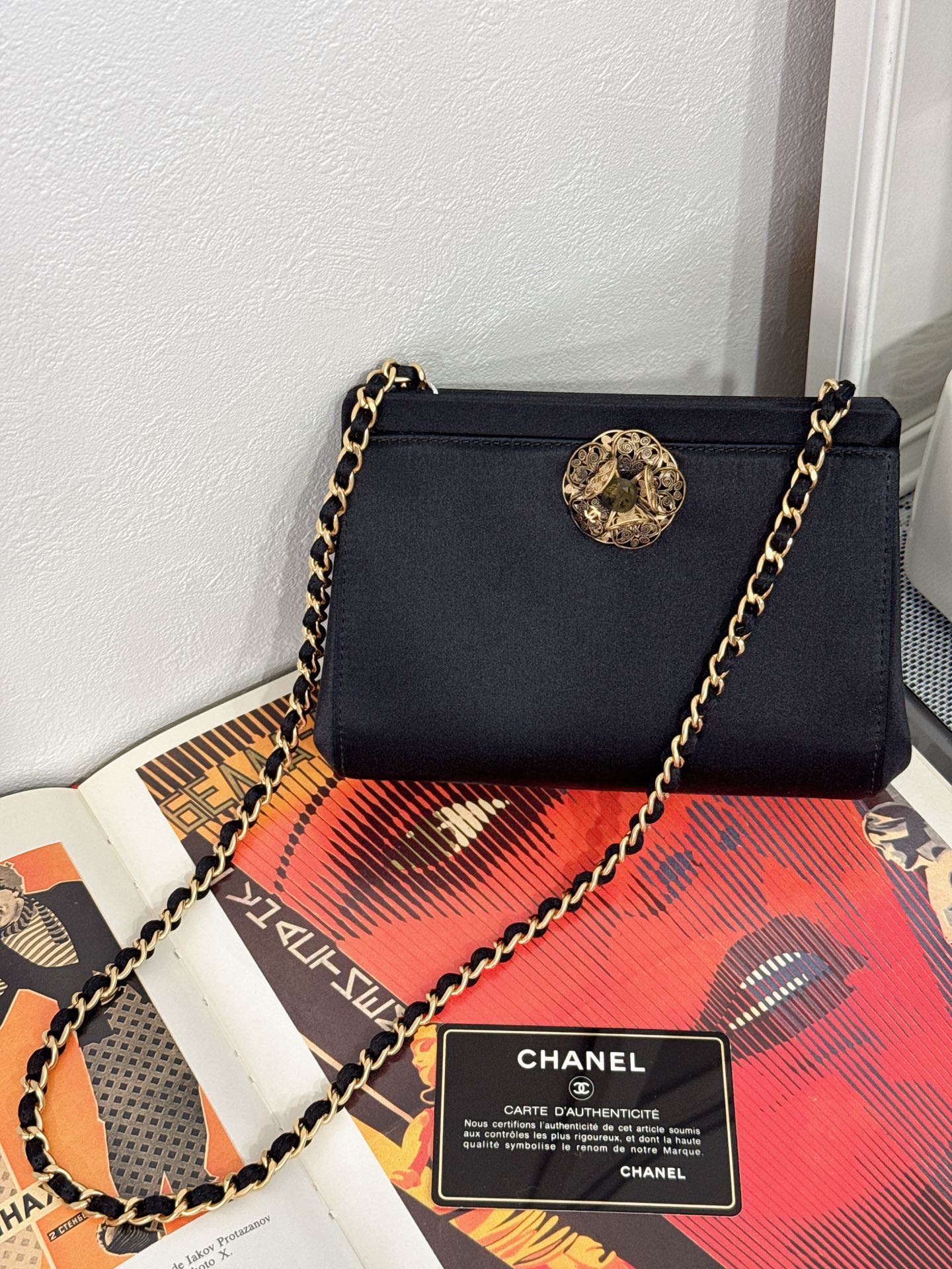 CHANEL Satin Camellia Chainbag