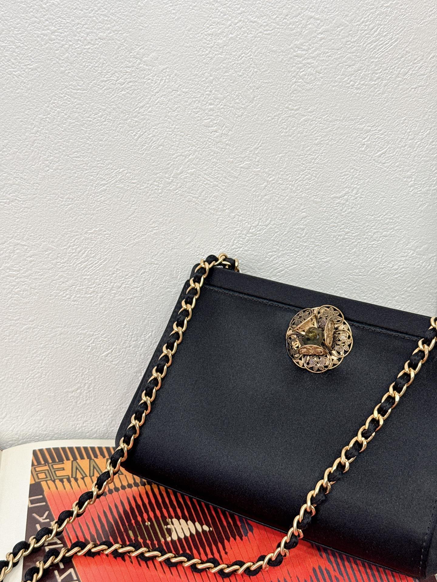 CHANEL Satin Camellia Chainbag