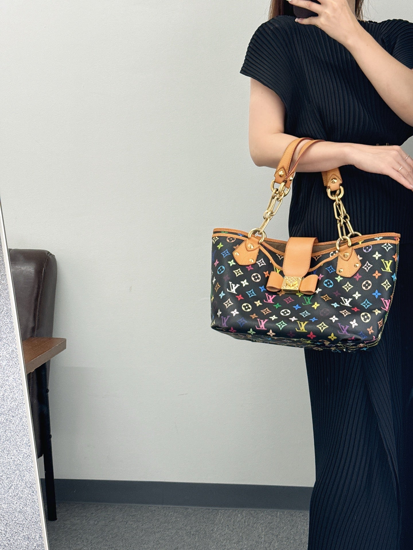 LOUIS VUITTON Black Monogram Multicolor Shoulderbag