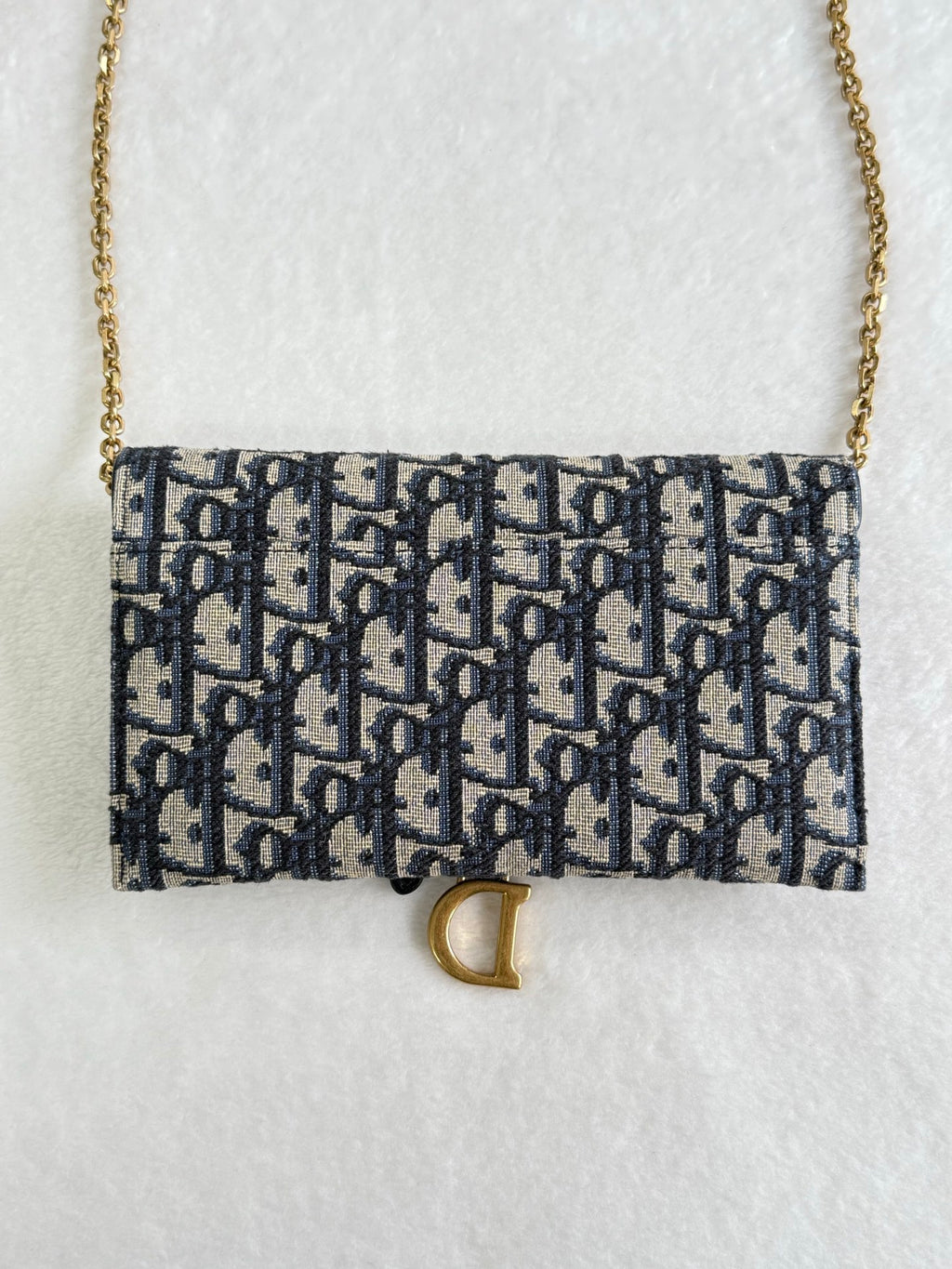 Dior Obliqu Small Saddle Pouch with Chain