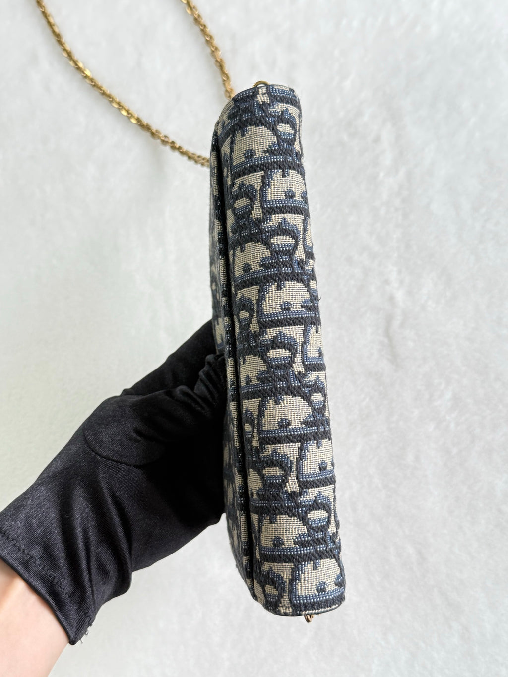 Dior Obliqu Small Saddle Pouch with Chain