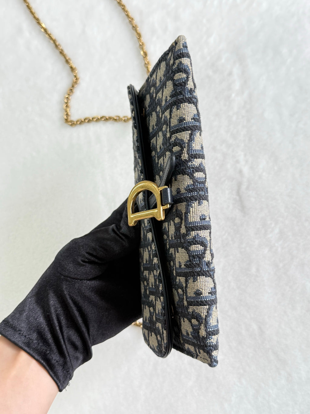 Dior Obliqu Small Saddle Pouch with Chain