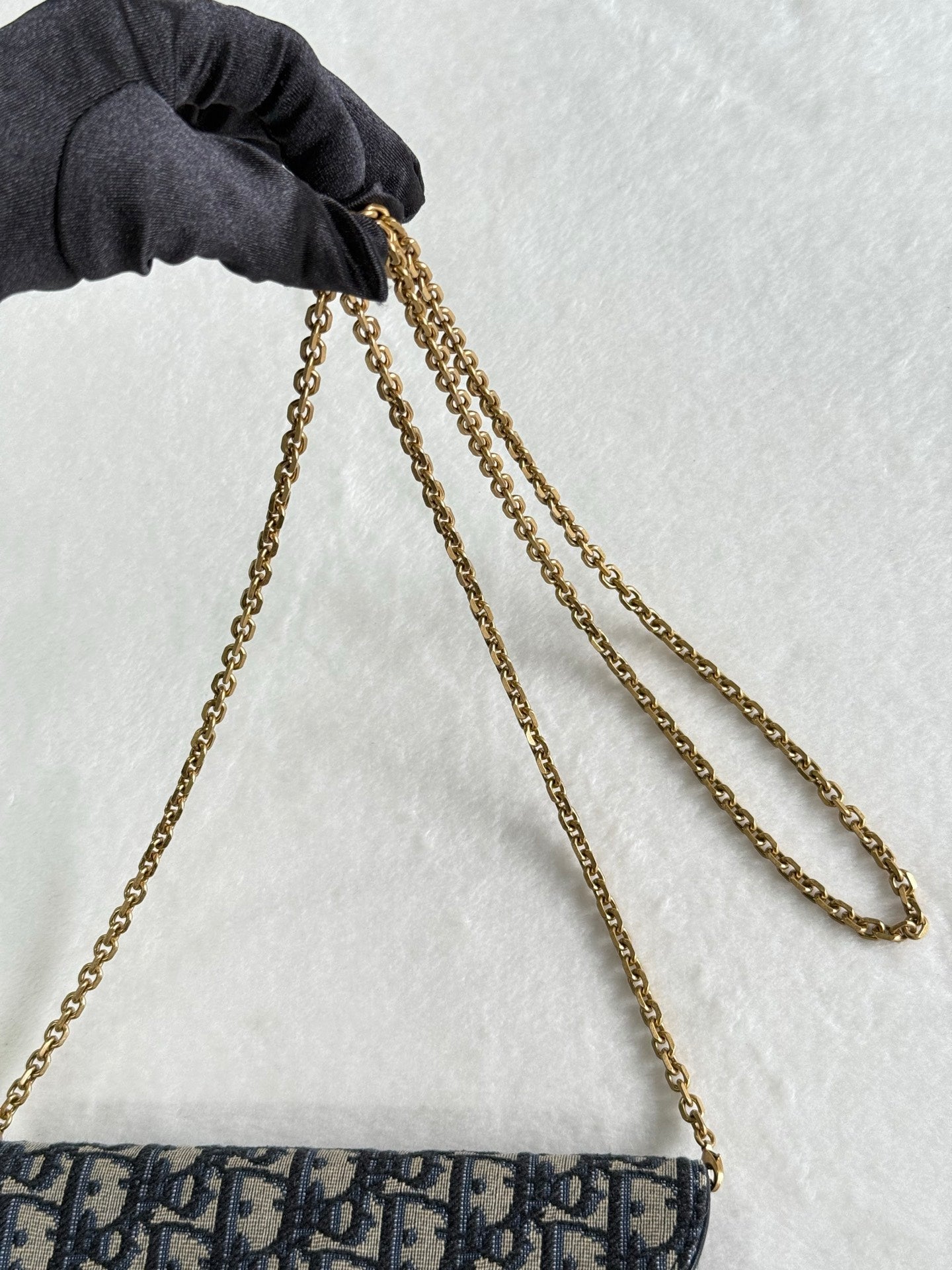 Dior Obliqu Small Saddle Pouch with Chain
