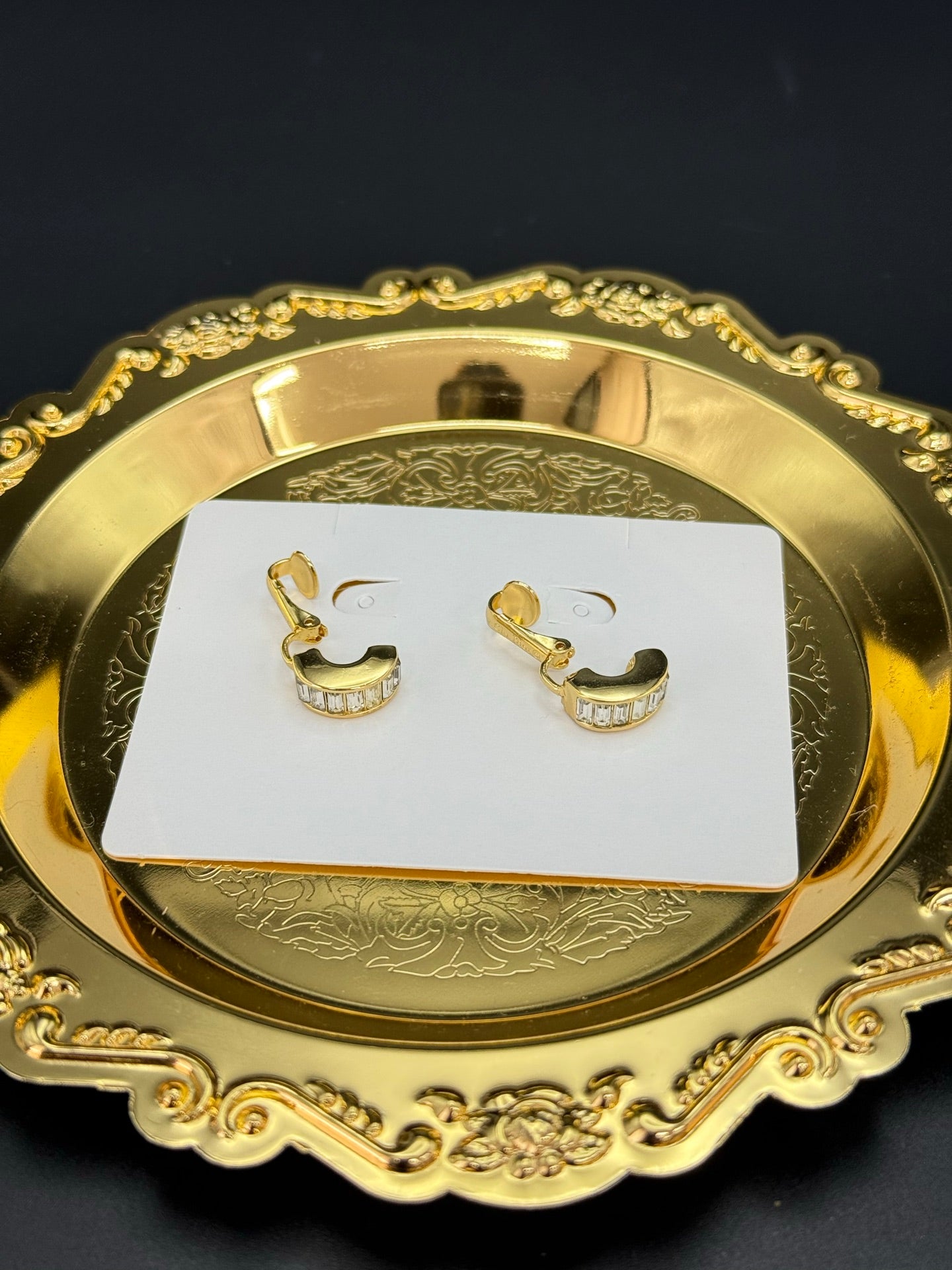 Dior Rhinestone Clip on Earrings