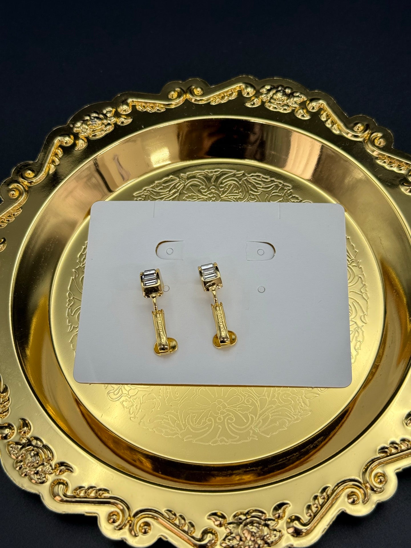 Dior Rhinestone Clip on Earrings
