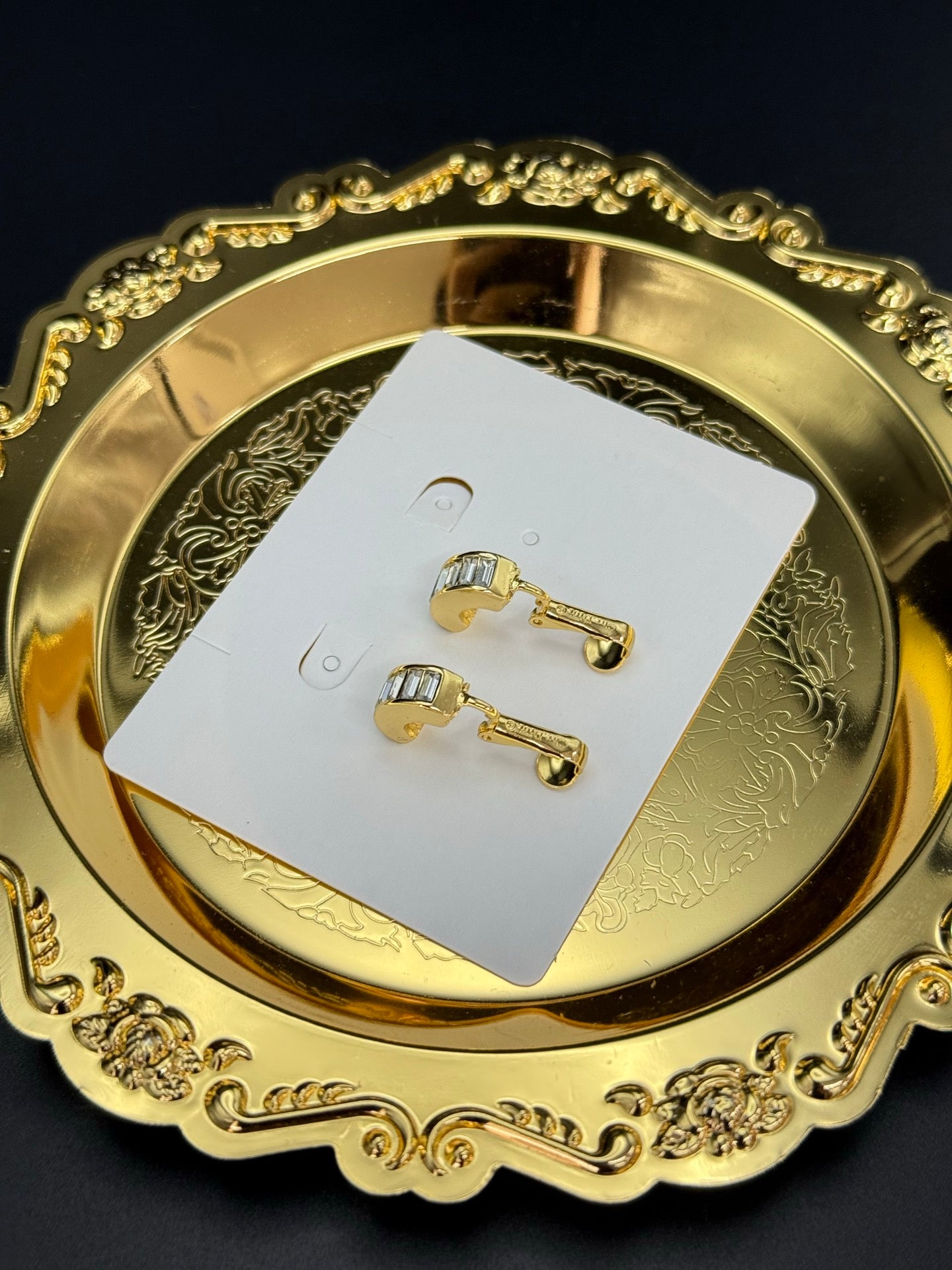Dior Rhinestone Clip on Earrings