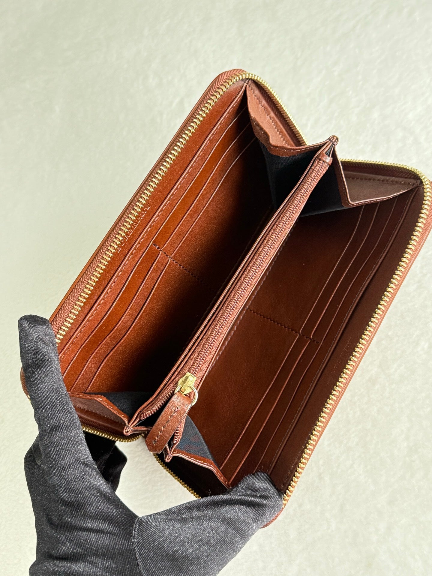 BURBERRY Brown Check Canvas Ziggy Zip Continental Wallet