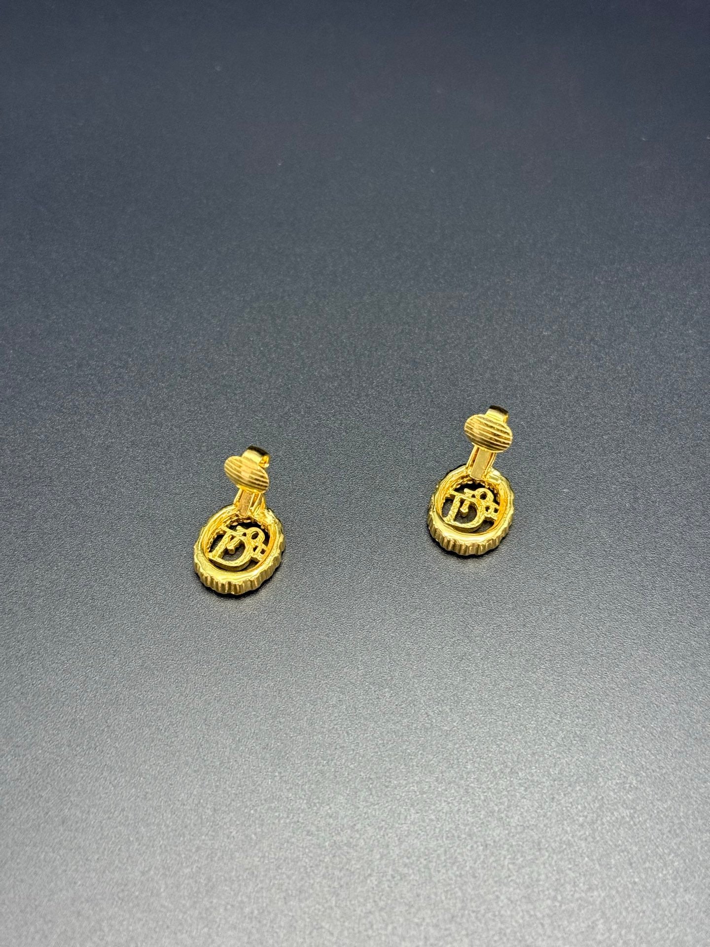 DIOR Vintage Logo Rhinestone Earrings & Necklace set Pre-loved