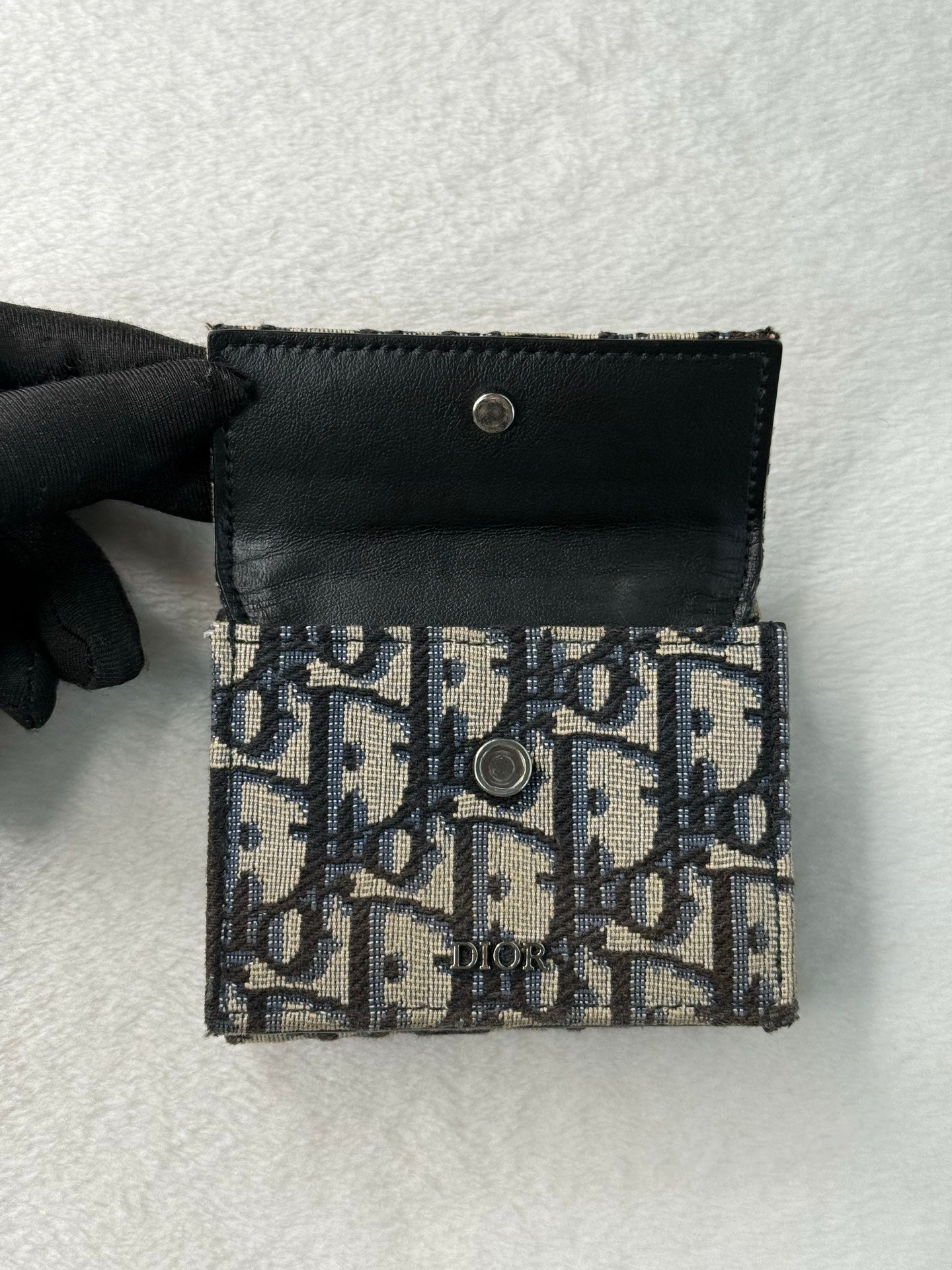 CHRISTIAN DIOR D Oblique Trifold Wallet