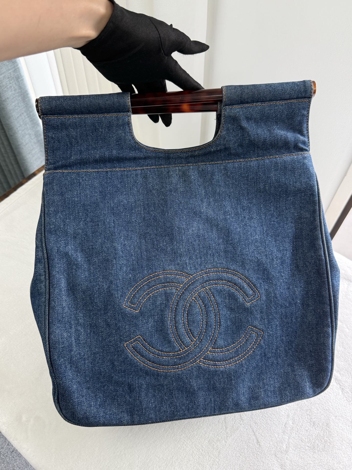 CHANEL Denim  Tortoiseshell Totebag